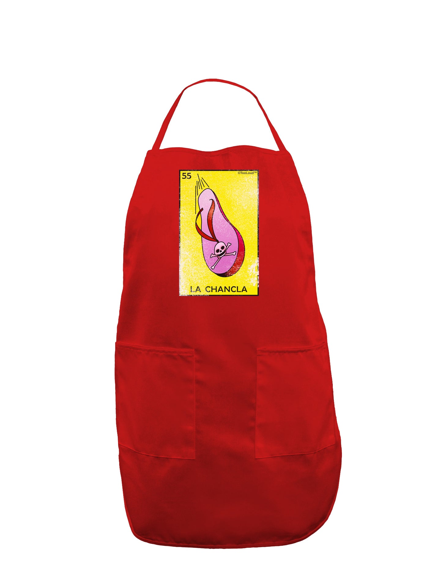 La Chancla Loteria Distressed Dark Adult Apron by-Bib Apron-TooLoud-Red-One-Size-Davson Sales