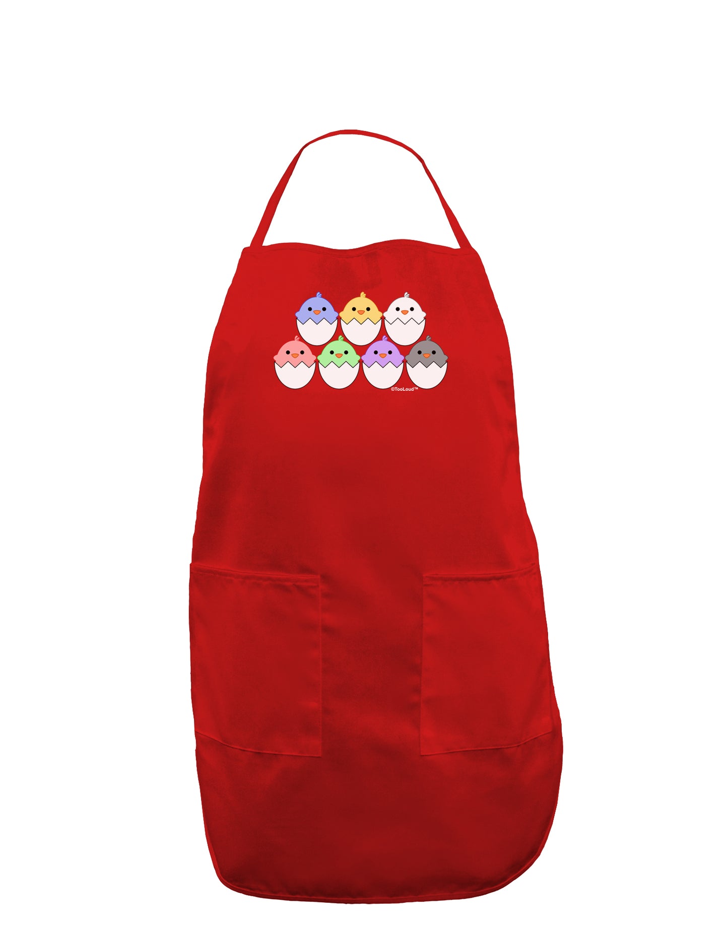 Cute Hatching Chicks Group Dark Adult Apron by TooLoud-Bib Apron-TooLoud-Red-One-Size-Davson Sales