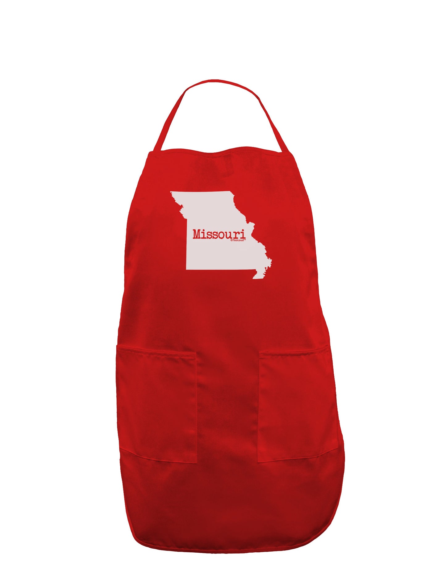 Missouri - United States Shape Dark Adult Apron-Bib Apron-TooLoud-Red-One-Size-Davson Sales