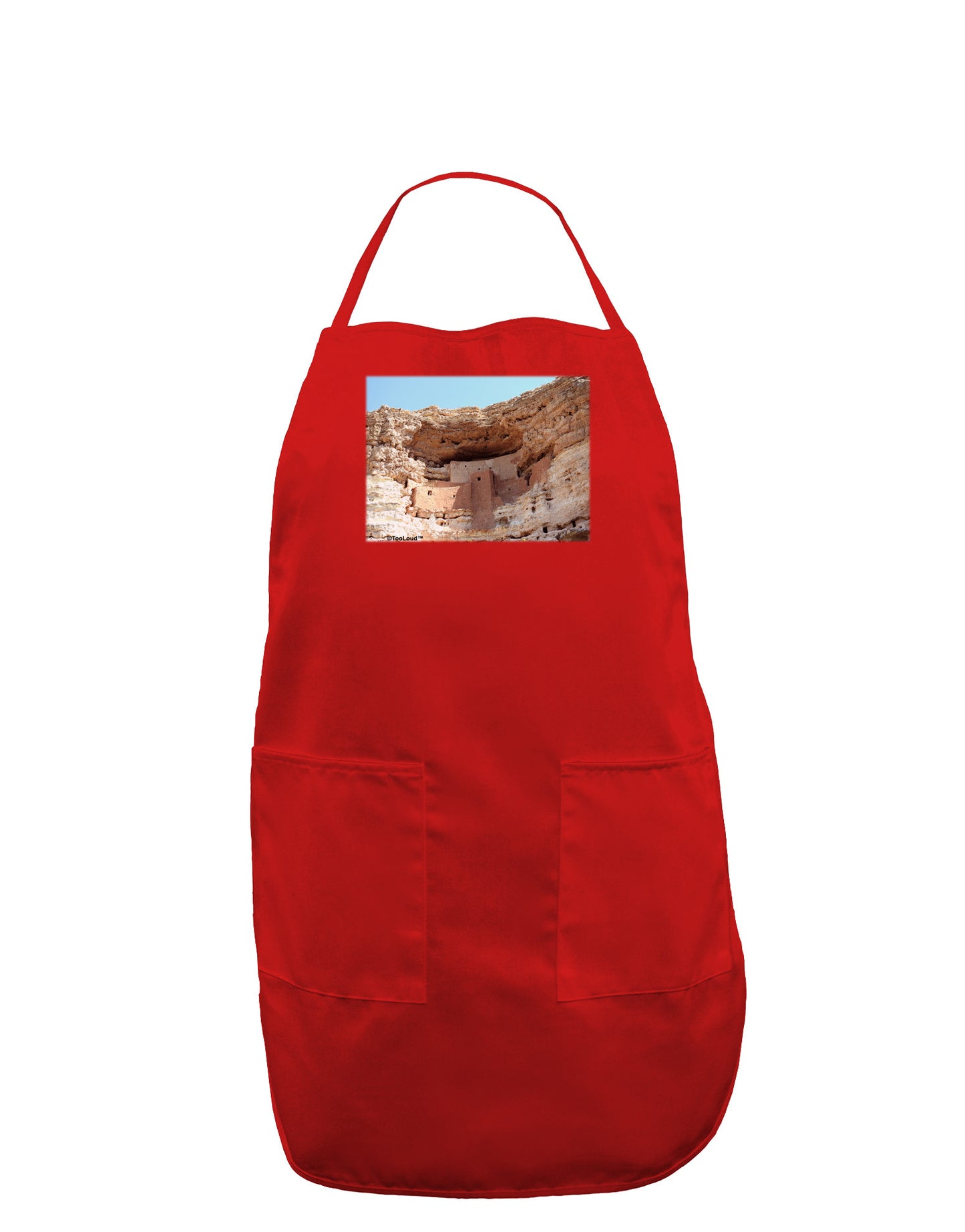 Montezuma Castle Arizona Dark Adult Apron-Bib Apron-TooLoud-Red-One-Size-Davson Sales