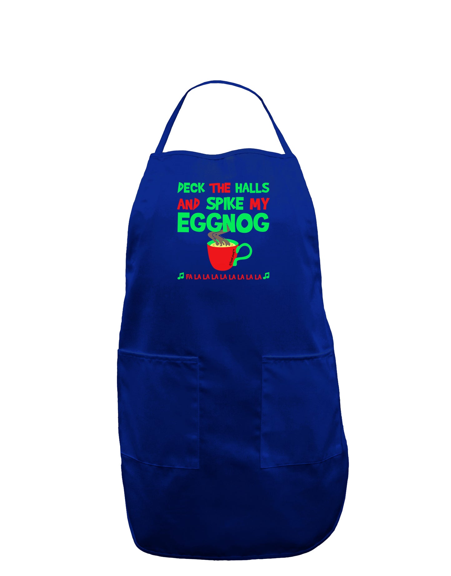 Spike My Eggnog Dark Adult Apron-Bib Apron-TooLoud-Royal Blue-One-Size-Davson Sales