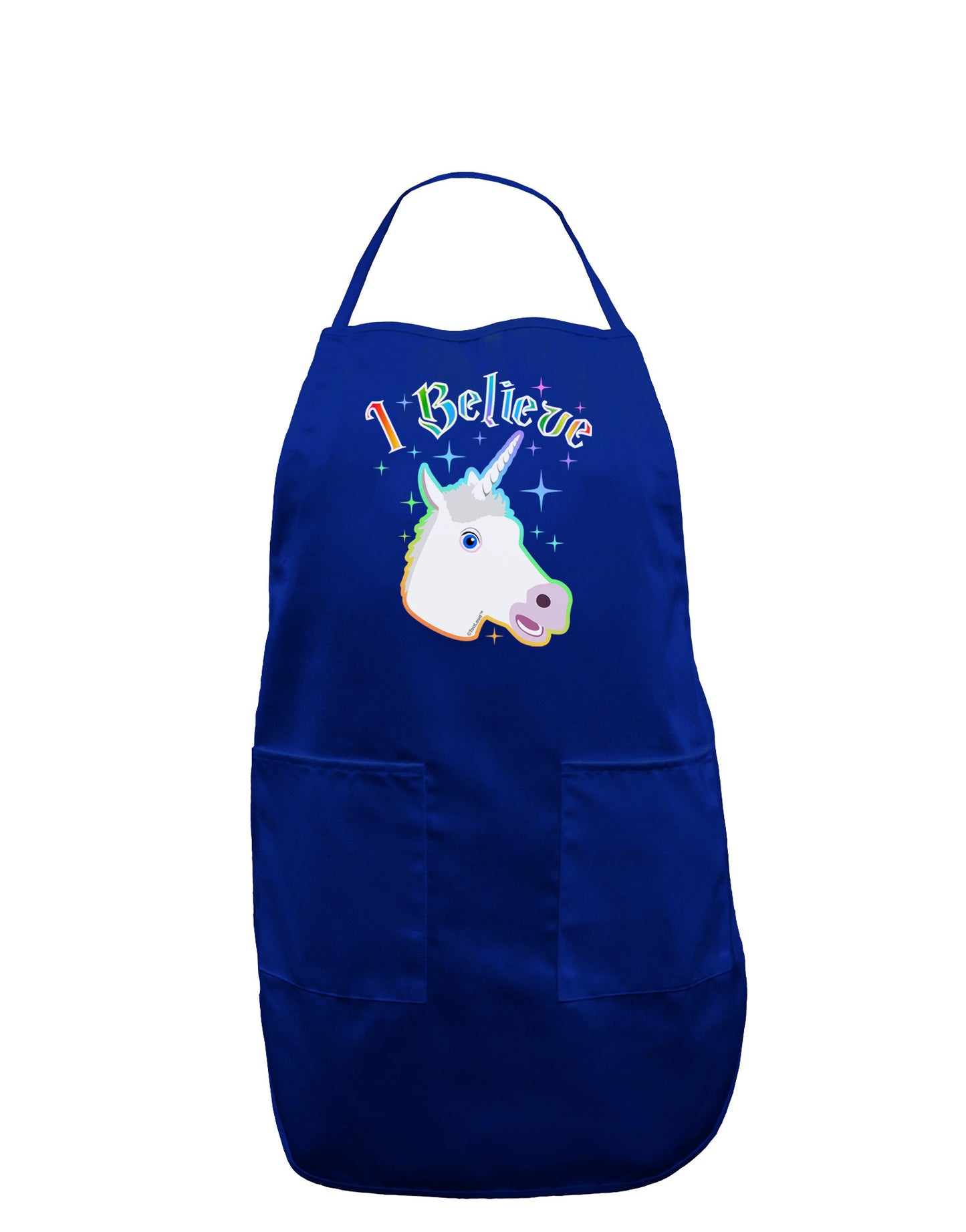 I Believe in Unicorns Dark Adult Apron-Bib Apron-TooLoud-Royal Blue-One-Size-Davson Sales