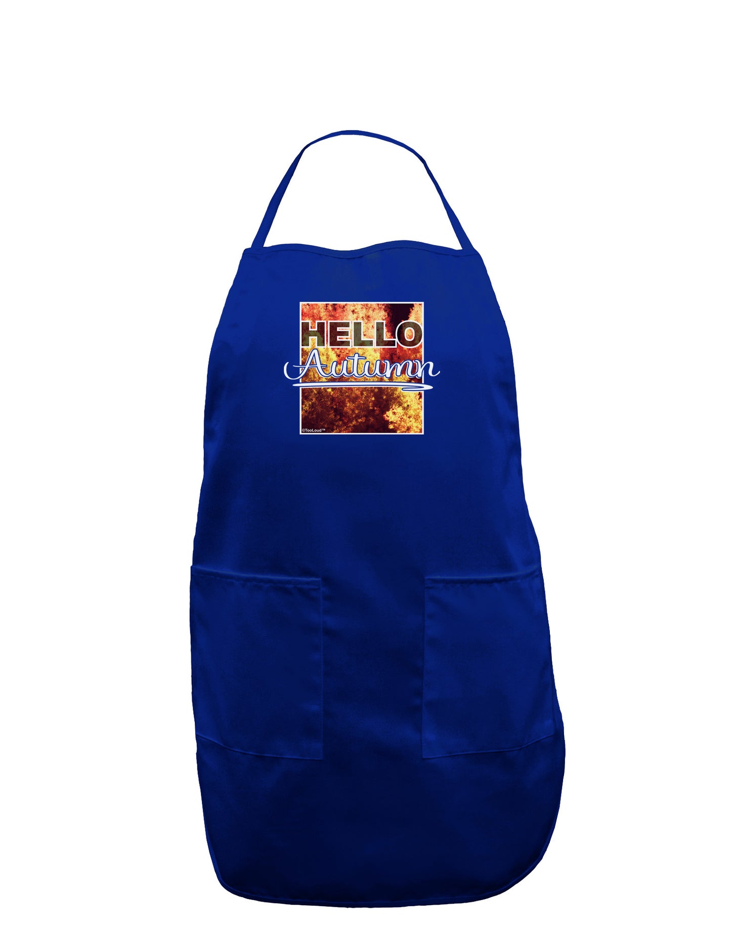 Hello Autumn Dark Adult Apron-Bib Apron-TooLoud-Royal Blue-One-Size-Davson Sales