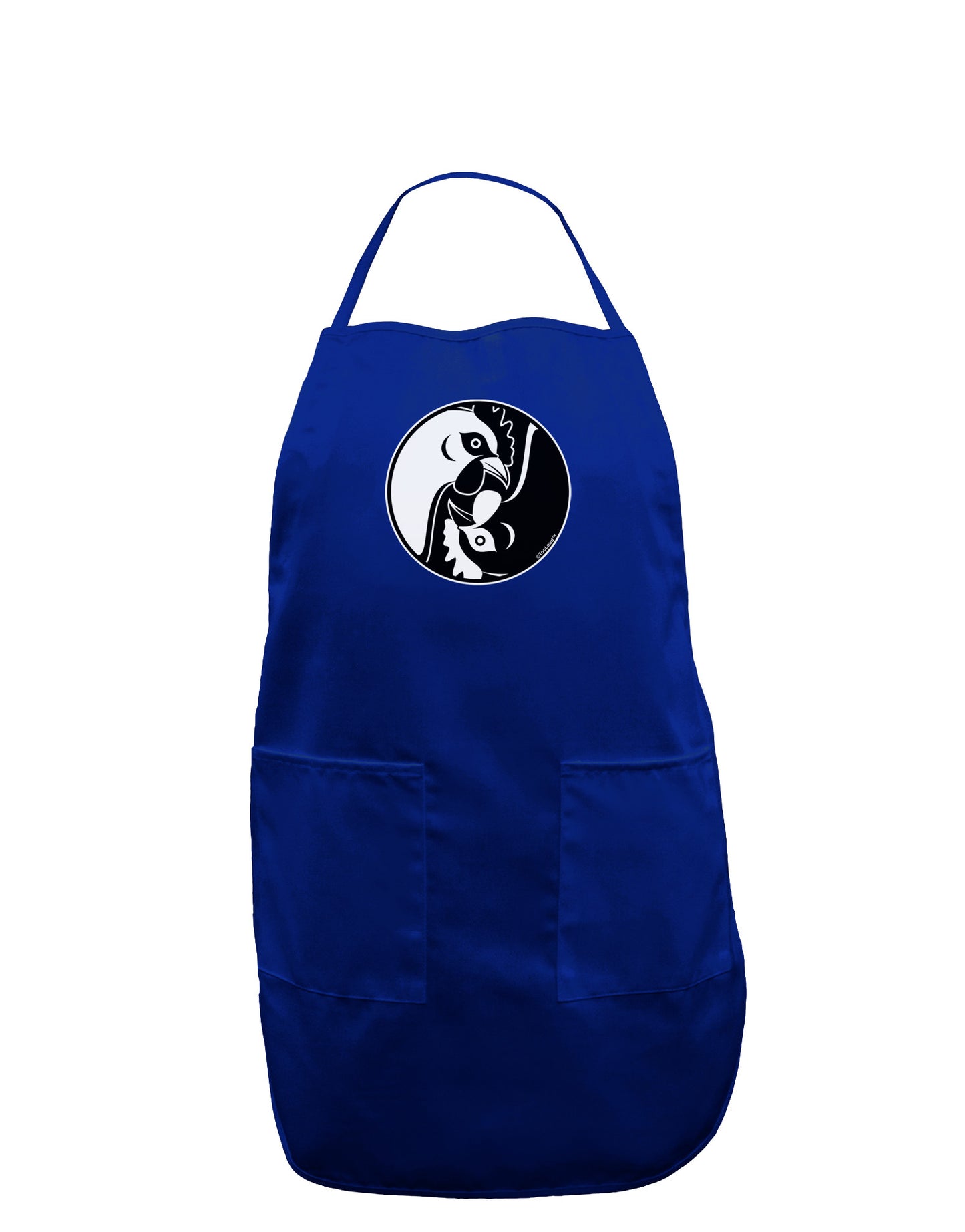 TooLoud Yin Yang Chicken Dark Adult Apron-Bib Apron-TooLoud-Royal Blue-One-Size-Davson Sales