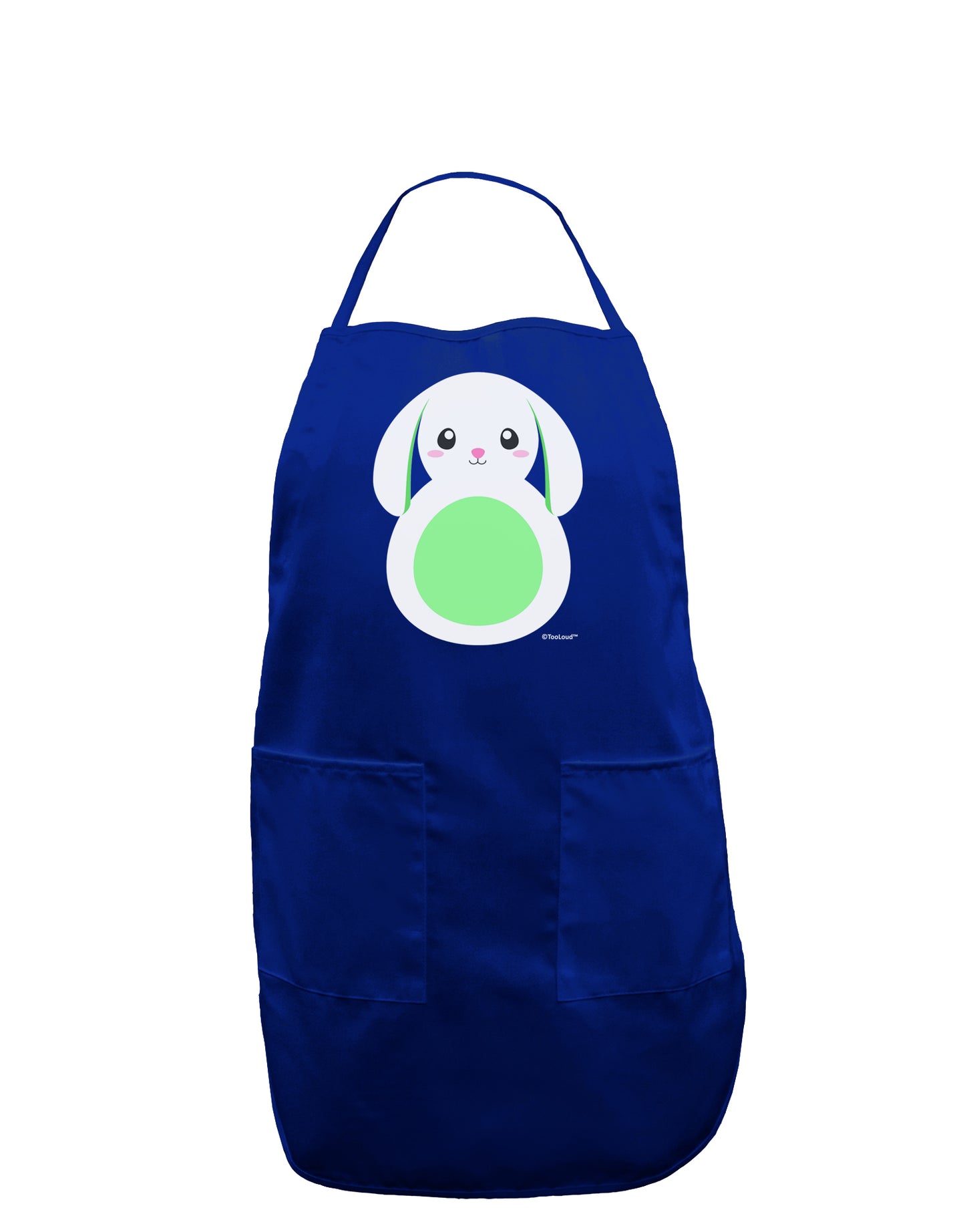 Cute Bunny with Floppy Ears - Green Dark Adult Apron by TooLoud-Bib Apron-TooLoud-Royal Blue-One-Size-Davson Sales