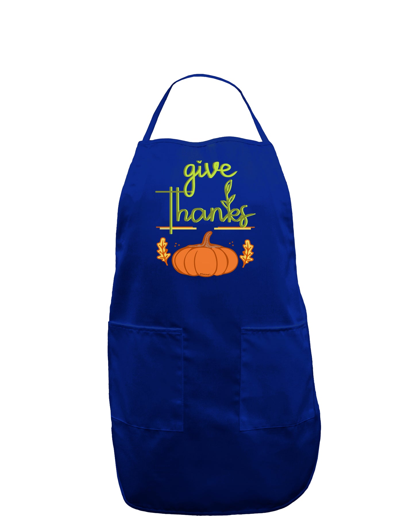 Give Thanks Adult Apron-Bib Apron-TooLoud-Royal Blue-One-Size-Davson Sales