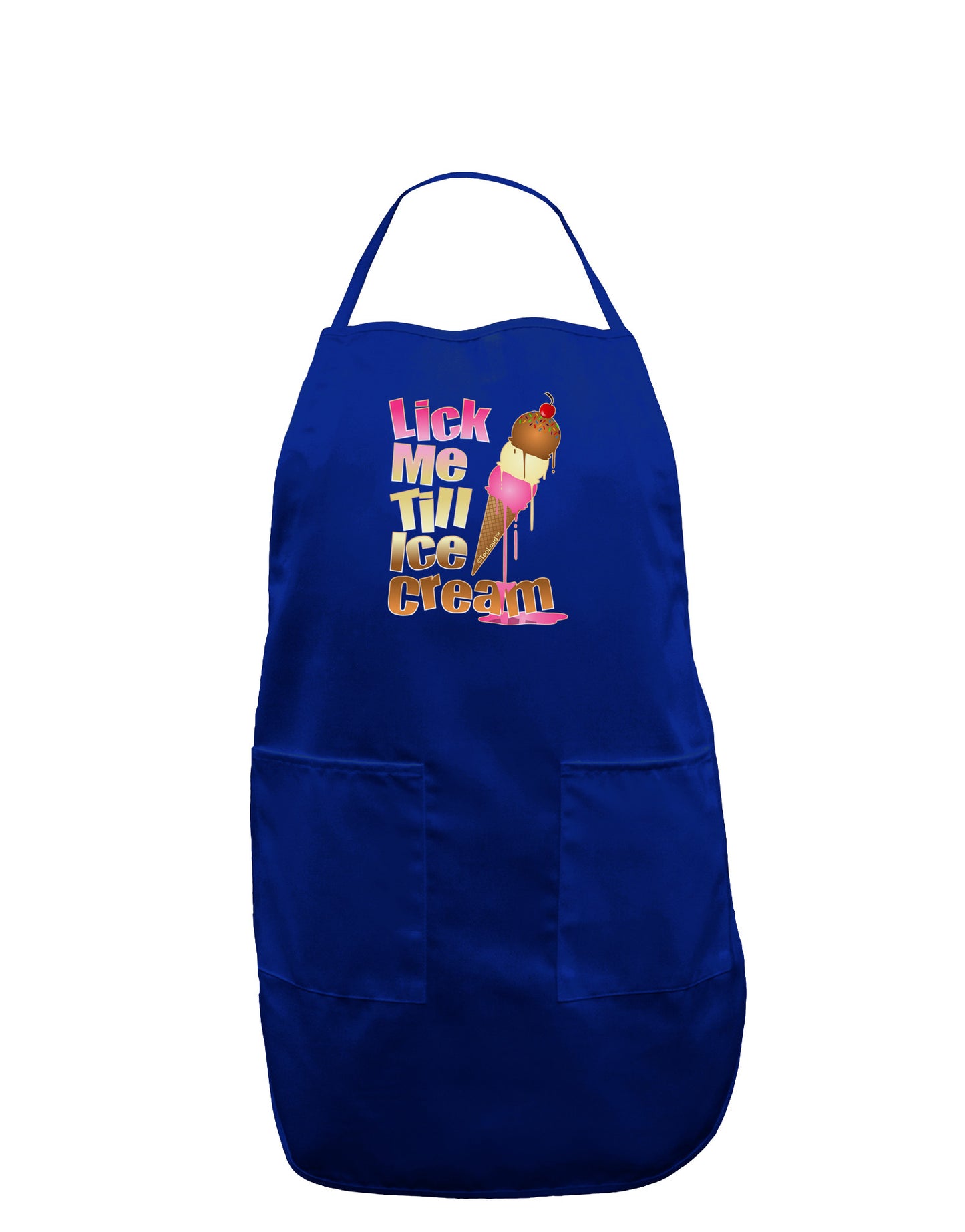 Lick Me Till Ice Cream Dark Adult Apron-Bib Apron-TooLoud-Royal Blue-One-Size-Davson Sales