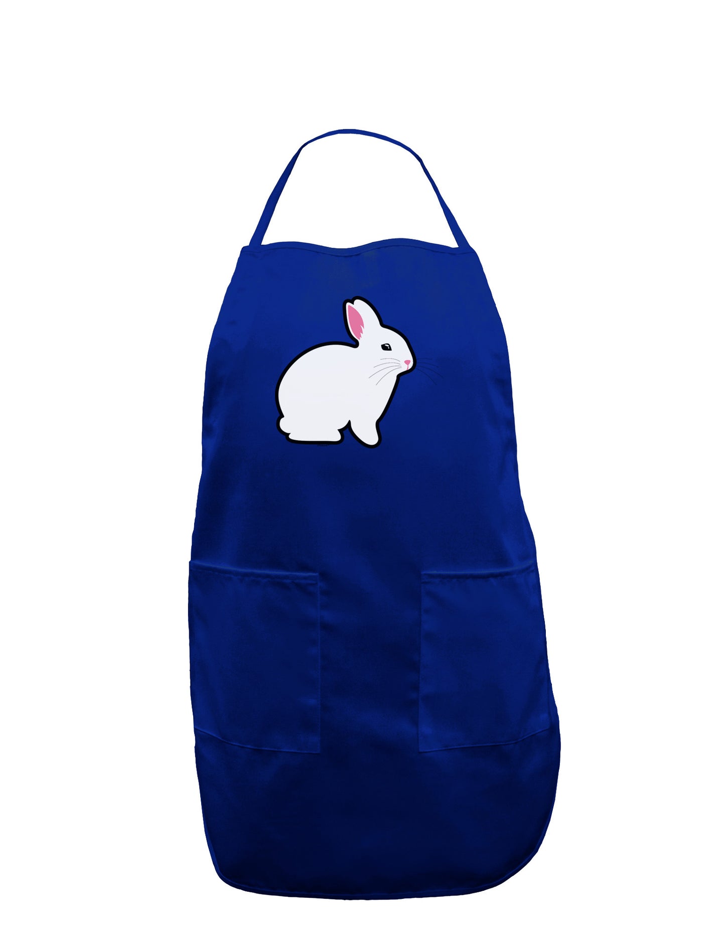 Cute Bunny Rabbit Easter Dark Adult Apron-Bib Apron-TooLoud-Royal Blue-One-Size-Davson Sales