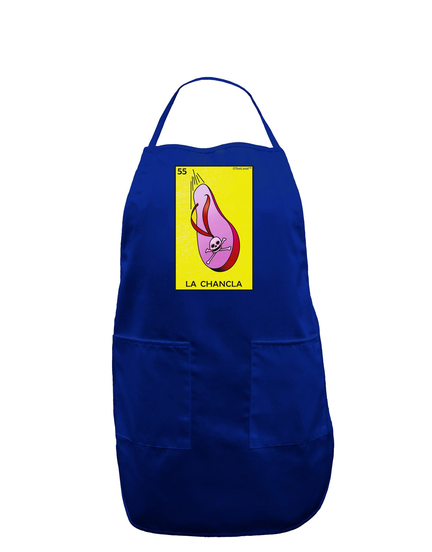 La Chancla Loteria Solid Dark Adult Apron by-Bib Apron-TooLoud-Royal Blue-One-Size-Davson Sales