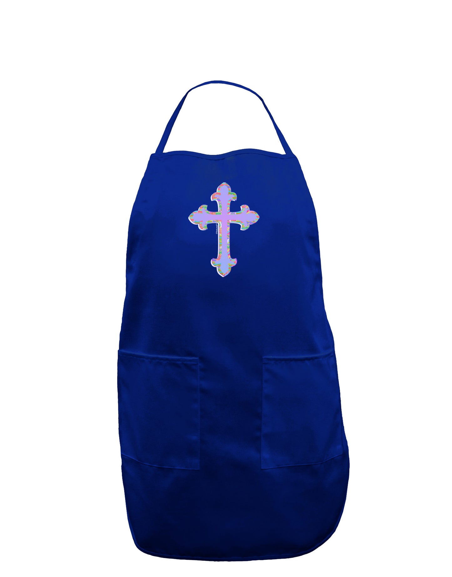 Easter Color Cross Dark Adult Apron-Bib Apron-TooLoud-Royal Blue-One-Size-Davson Sales