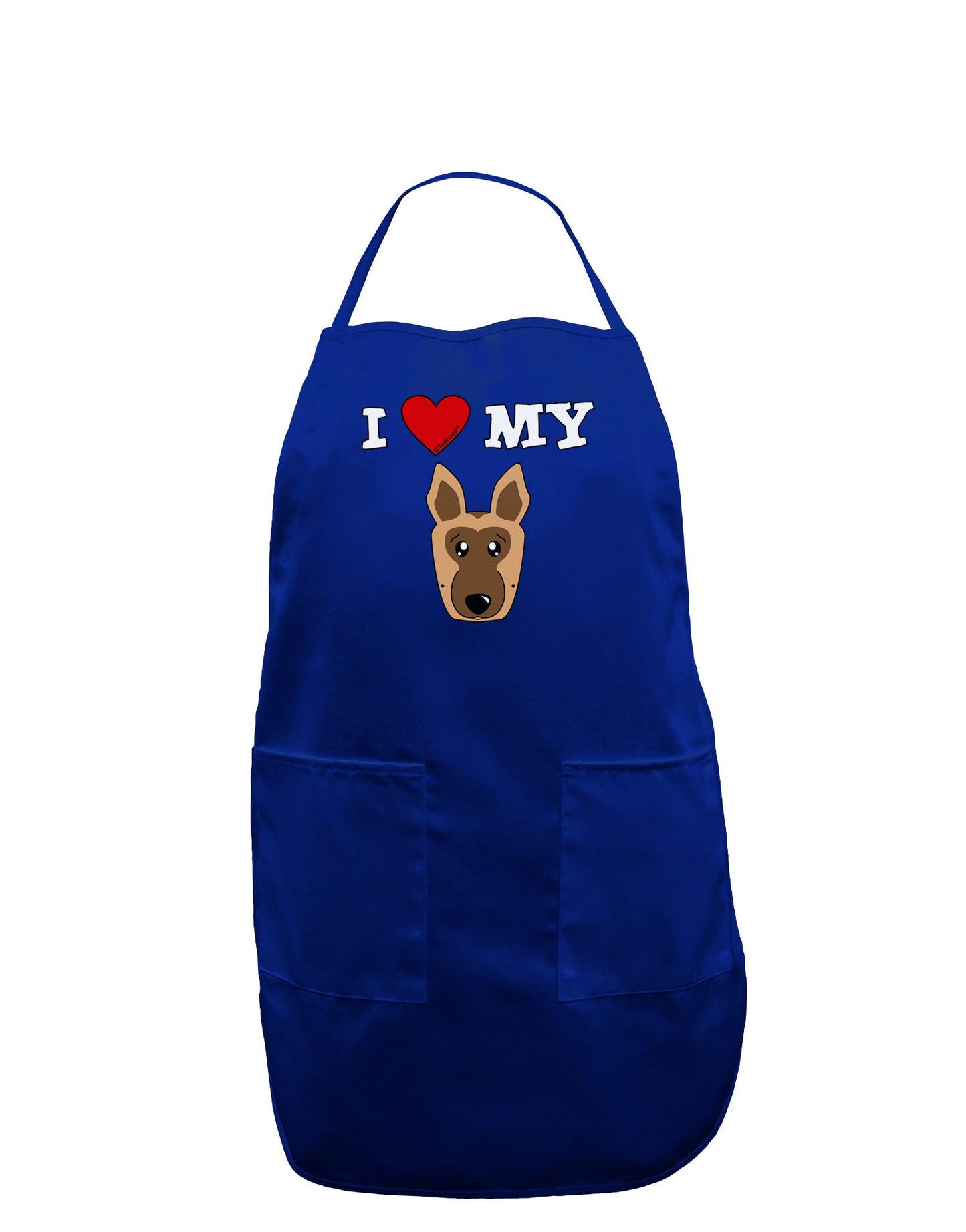 I Heart My - Cute German Shepherd Dog Dark Adult Apron by TooLoud-Bib Apron-TooLoud-Royal Blue-One-Size-Davson Sales