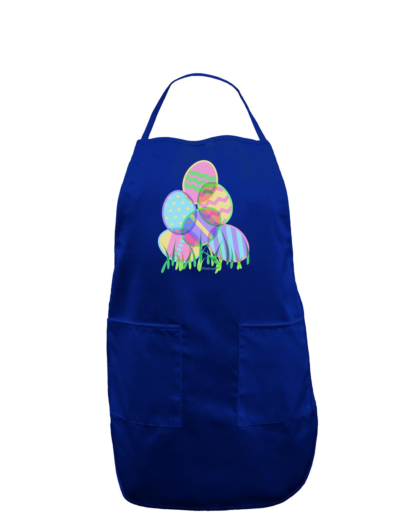 Gel Look Easter Eggs Dark Adult Apron-Bib Apron-TooLoud-Royal Blue-One-Size-Davson Sales