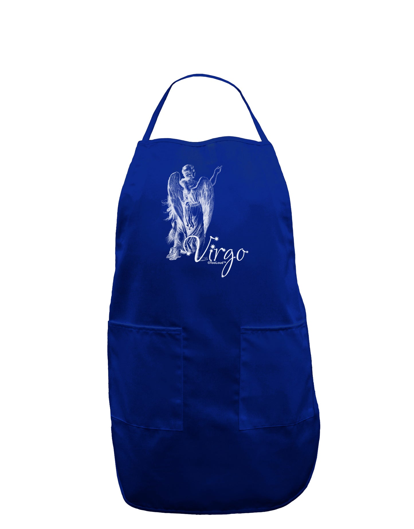 Virgo Illustration Dark Adult Apron-Bib Apron-TooLoud-Royal Blue-One-Size-Davson Sales