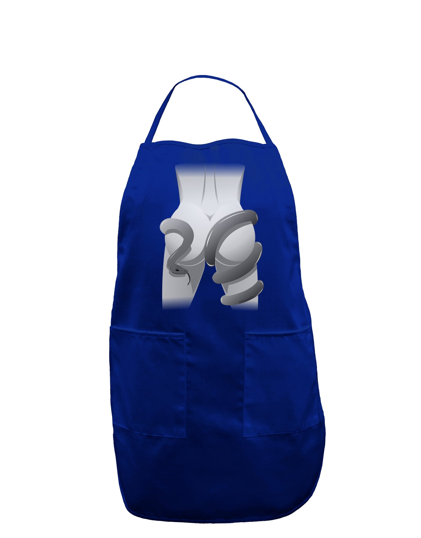 Lady Anaconda Design Grayscale Dark Adult Apron-Bib Apron-TooLoud-Royal Blue-One-Size-Davson Sales