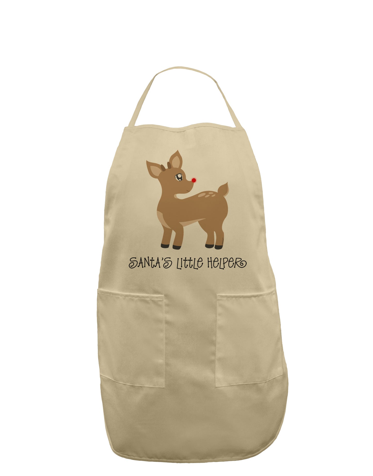 Santa's Little Helper Cute Rudolph - Christmas Adult Apron by TooLoud-Bib Apron-TooLoud-Stone-One-Size-Davson Sales