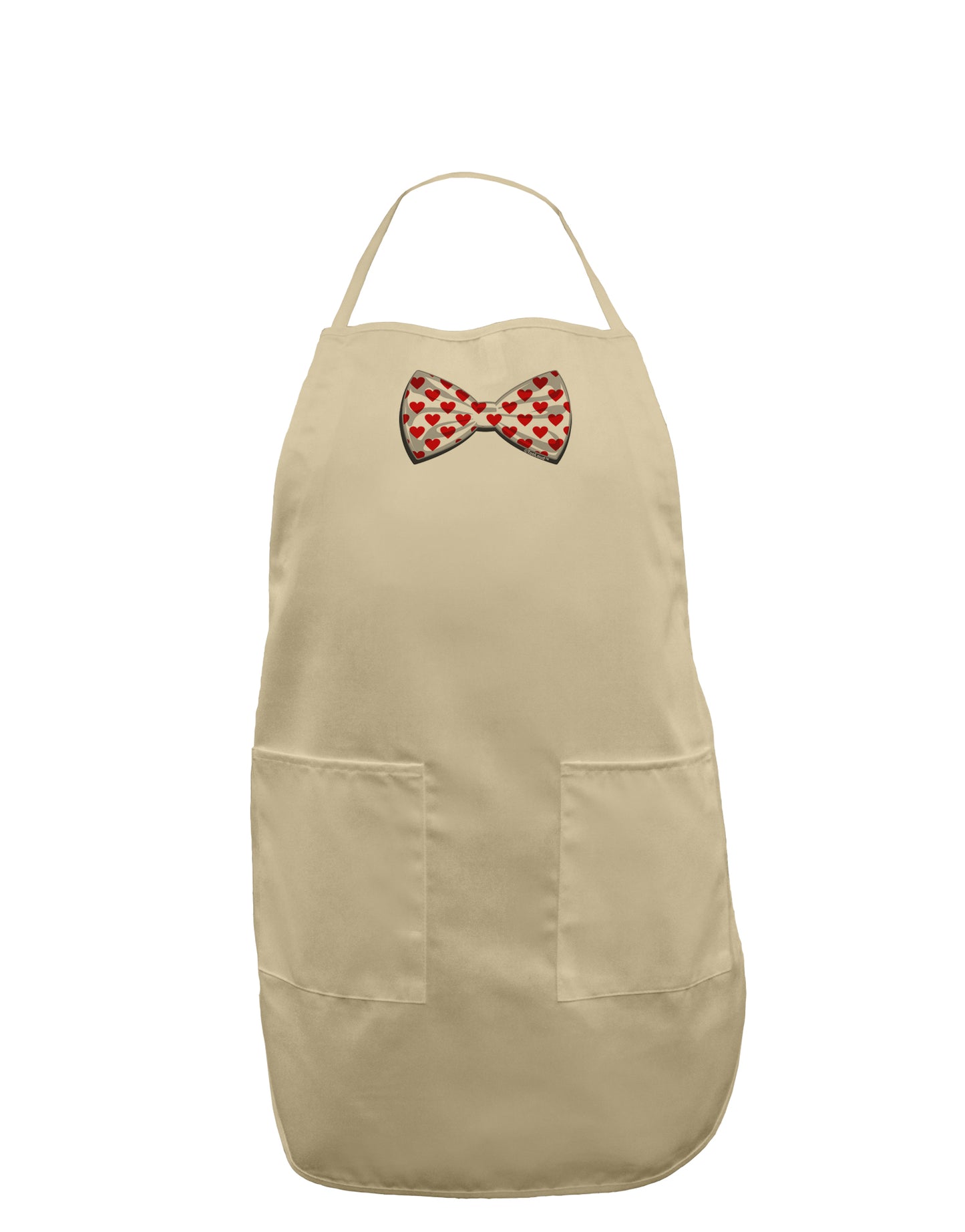 Bow Tie Hearts Adult Apron-Bib Apron-TooLoud-Stone-One-Size-Davson Sales