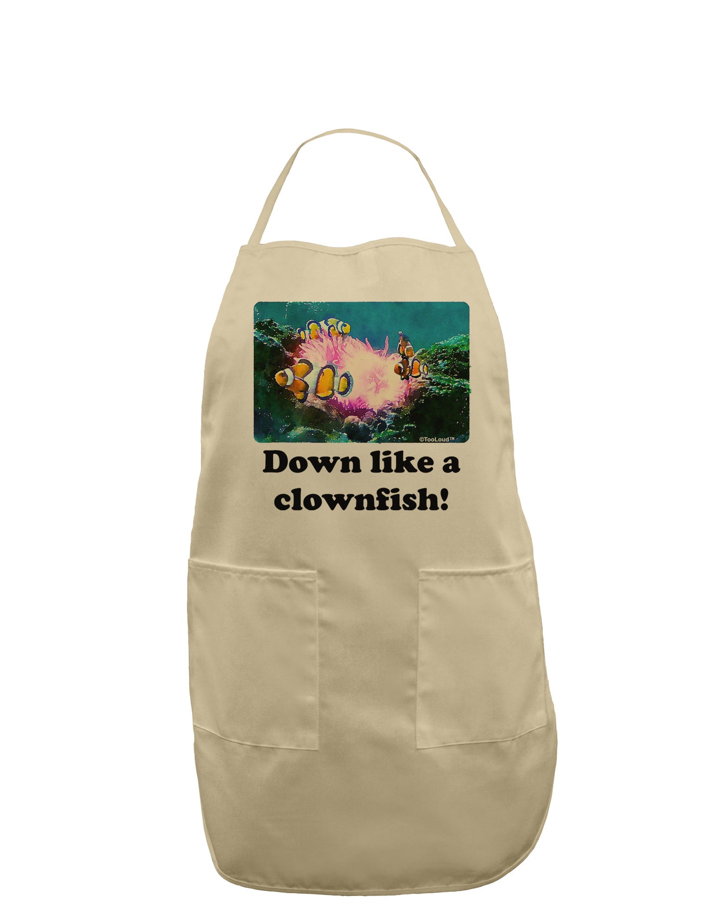 Down Like A Clownfish Adult Apron-Bib Apron-TooLoud-Stone-One-Size-Davson Sales