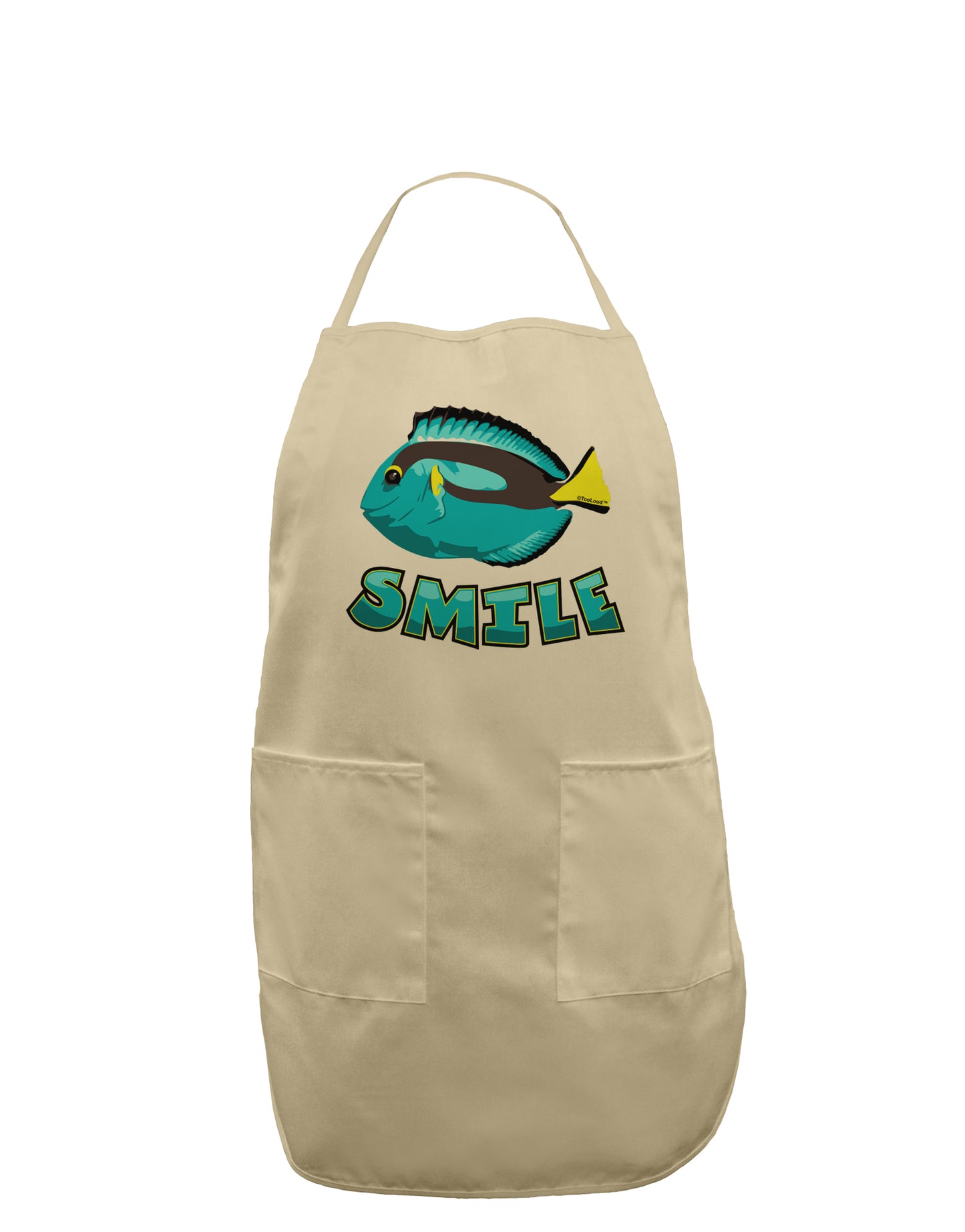 Blue Tang Fish - Smile Adult Apron-Bib Apron-TooLoud-Stone-One-Size-Davson Sales