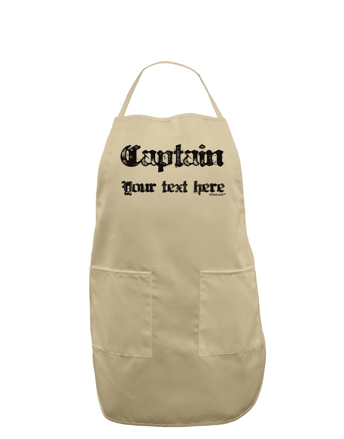 Personalized Captain Adult Apron-Bib Apron-TooLoud-Stone-One-Size-Davson Sales