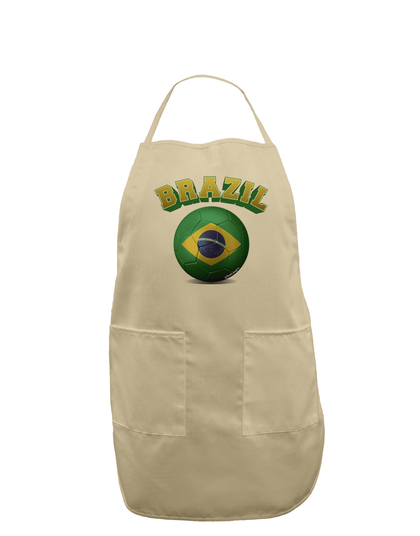Soccer Ball Flag - Brazil Adult Apron-Bib Apron-TooLoud-Stone-One-Size-Davson Sales