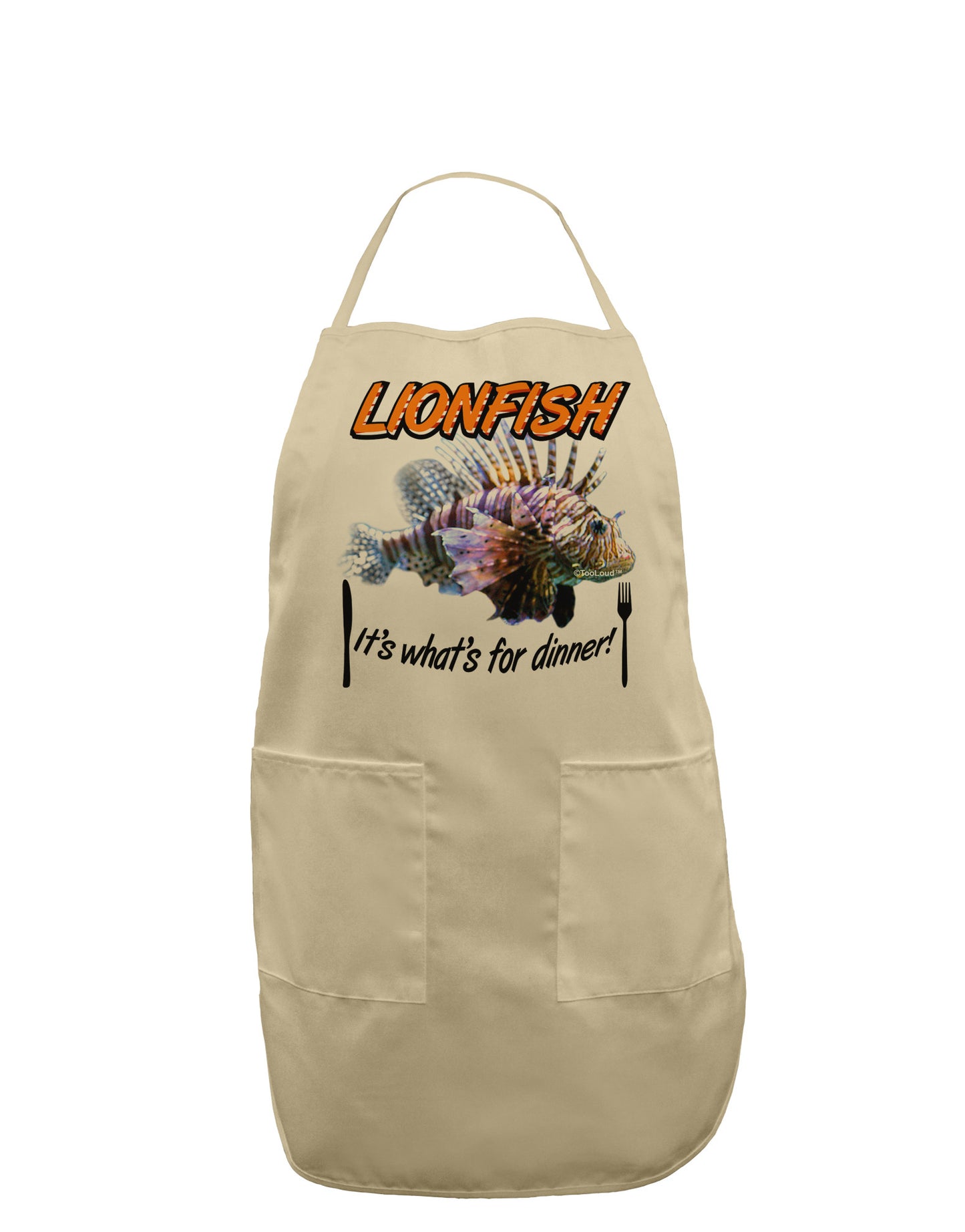 Lionfish - It's What's For Dinner Adult Apron-Bib Apron-TooLoud-Stone-One-Size-Davson Sales