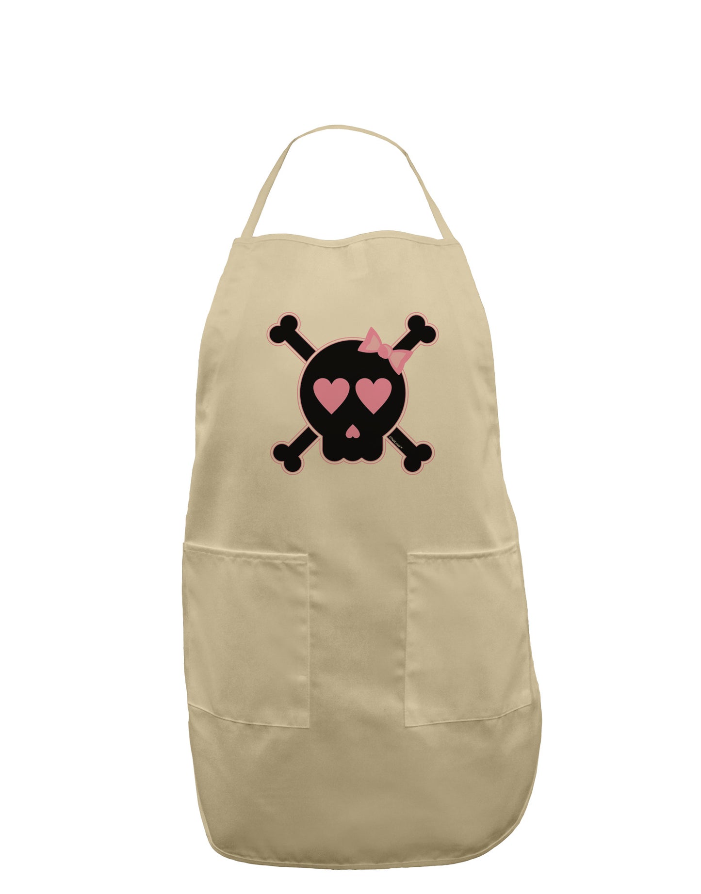Pink and Black Crossbones Girl Adult Apron-Bib Apron-TooLoud-Stone-One-Size-Davson Sales