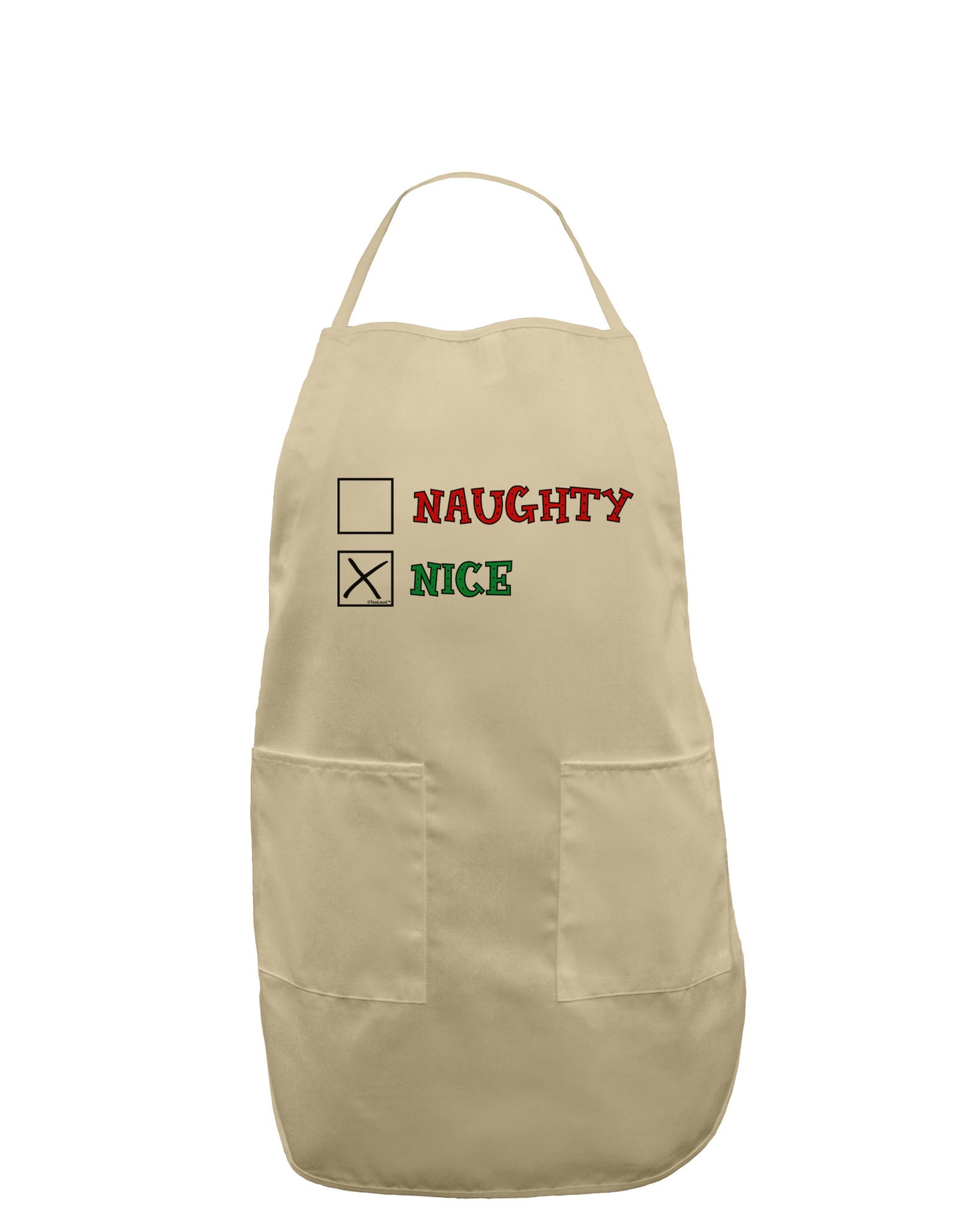 Naughty or Nice Christmas - Nice Adult Apron-Bib Apron-TooLoud-Stone-One-Size-Davson Sales