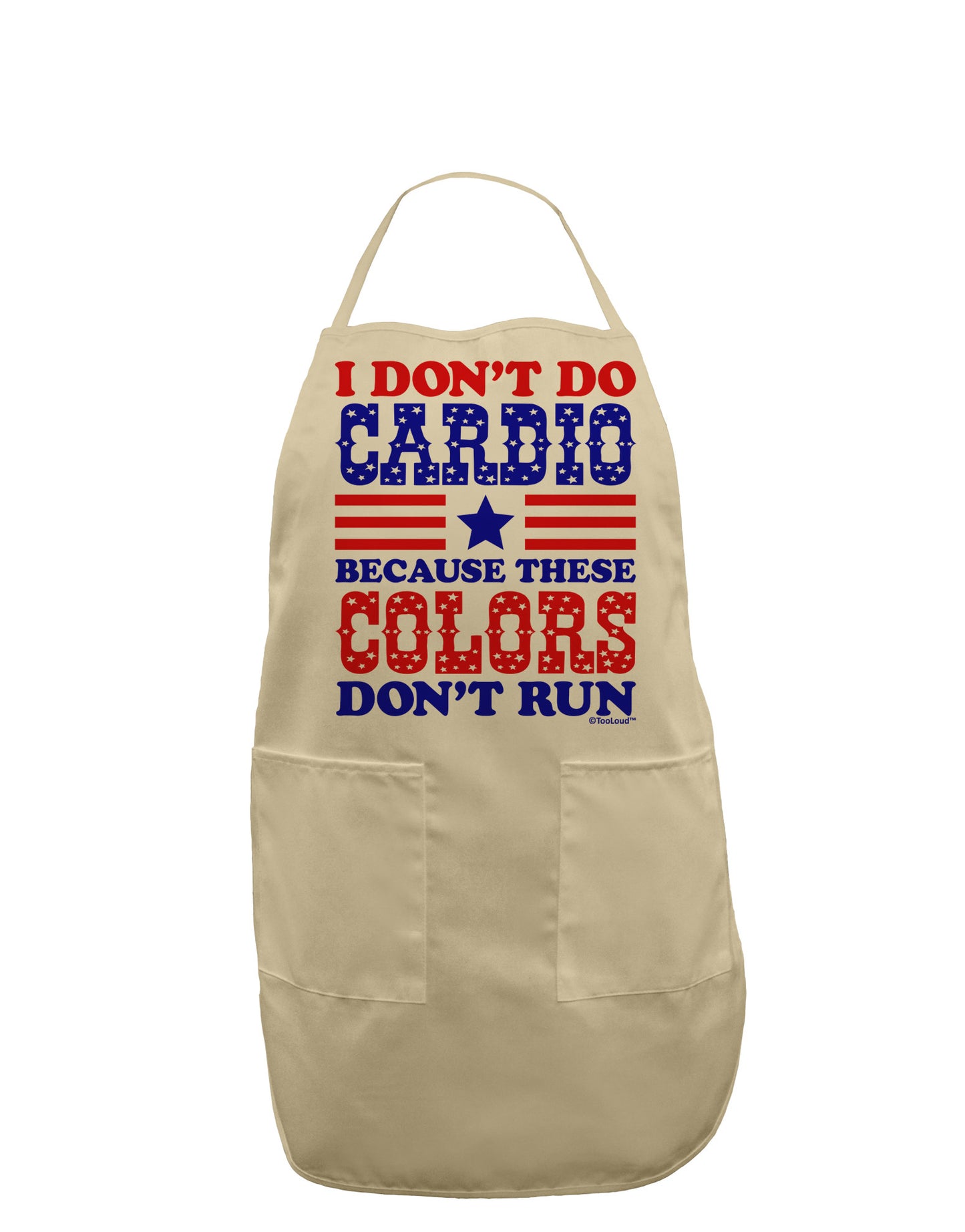I Don't Do Cardio Because These Colors Don't Run Adult Apron-Bib Apron-TooLoud-Stone-One-Size-Davson Sales