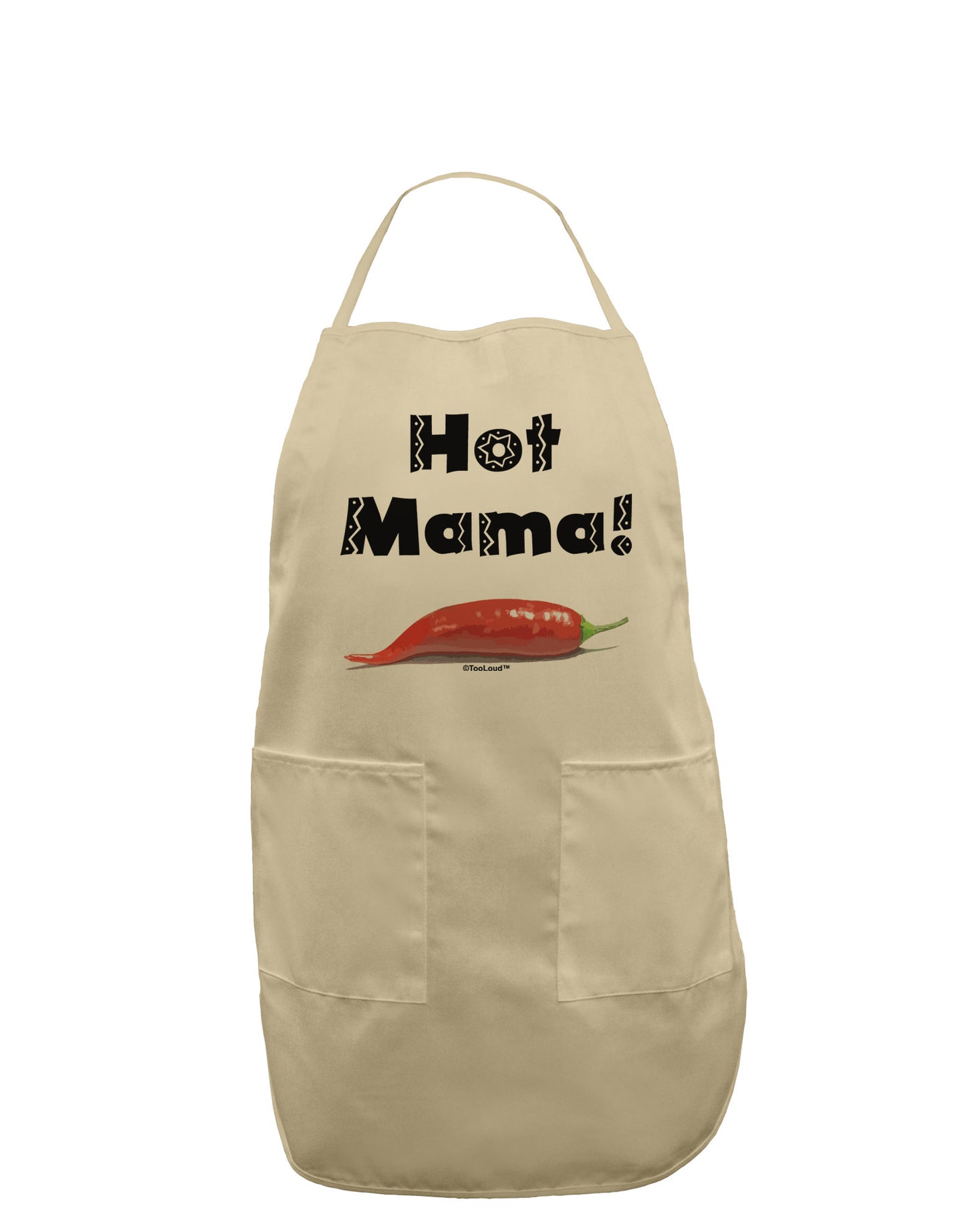 Hot Mama Chili Pepper Adult Apron-Bib Apron-TooLoud-Stone-One-Size-Davson Sales