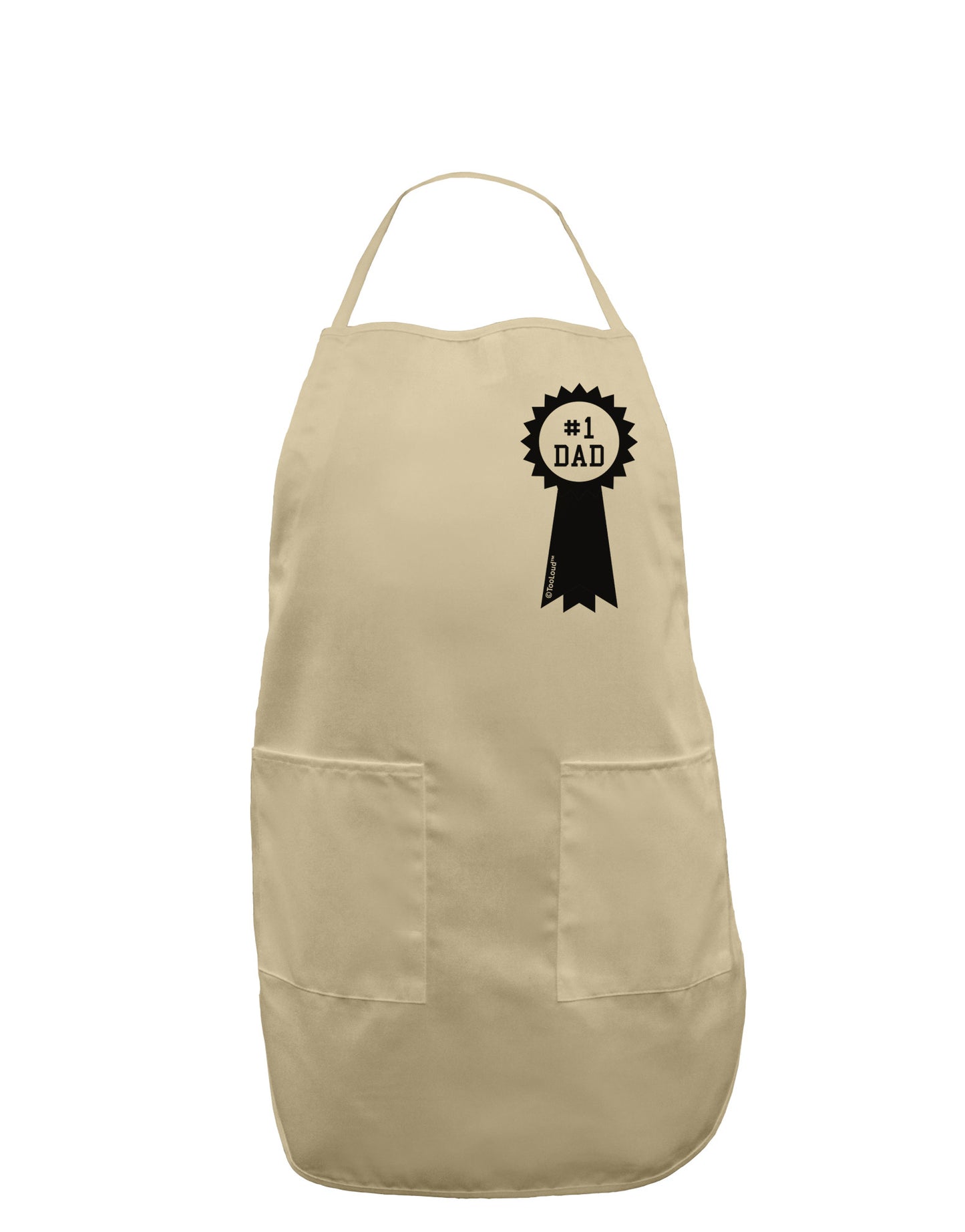Number One Dad Award Ribbon Adult Apron-Bib Apron-TooLoud-Stone-One-Size-Davson Sales