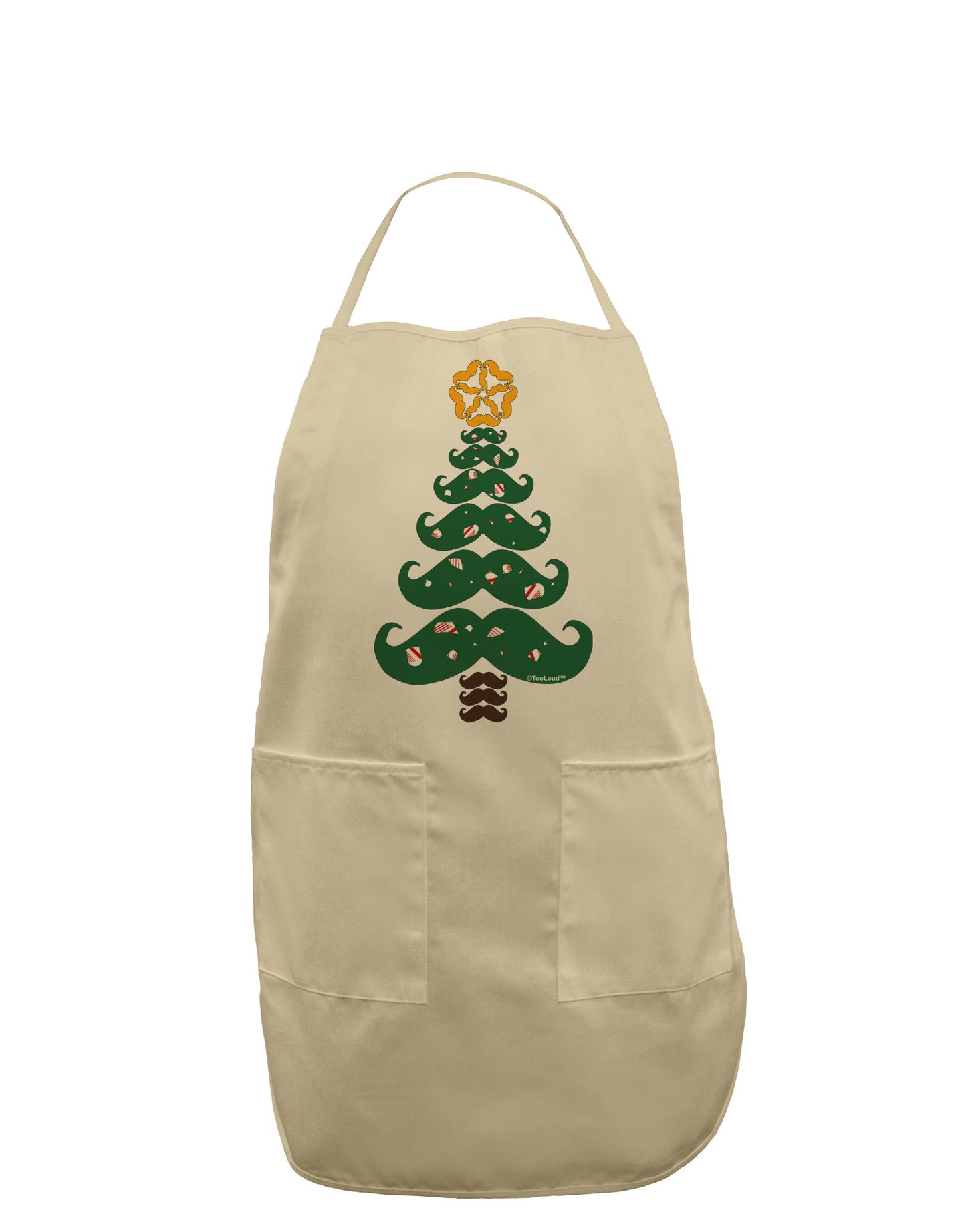 Mustache Christmas Tree Adult Apron-Bib Apron-TooLoud-Stone-One-Size-Davson Sales