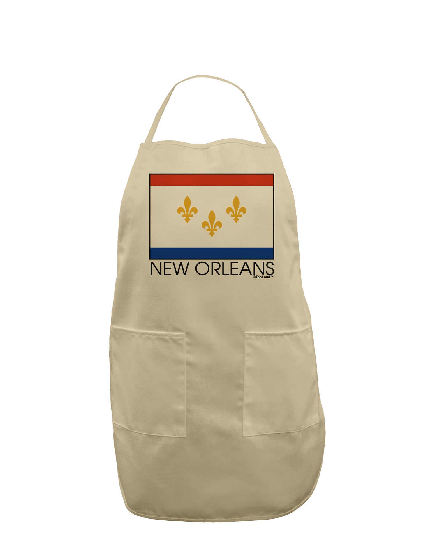 New Orleans Louisiana Flag Text Adult Apron-Bib Apron-TooLoud-Stone-One-Size-Davson Sales