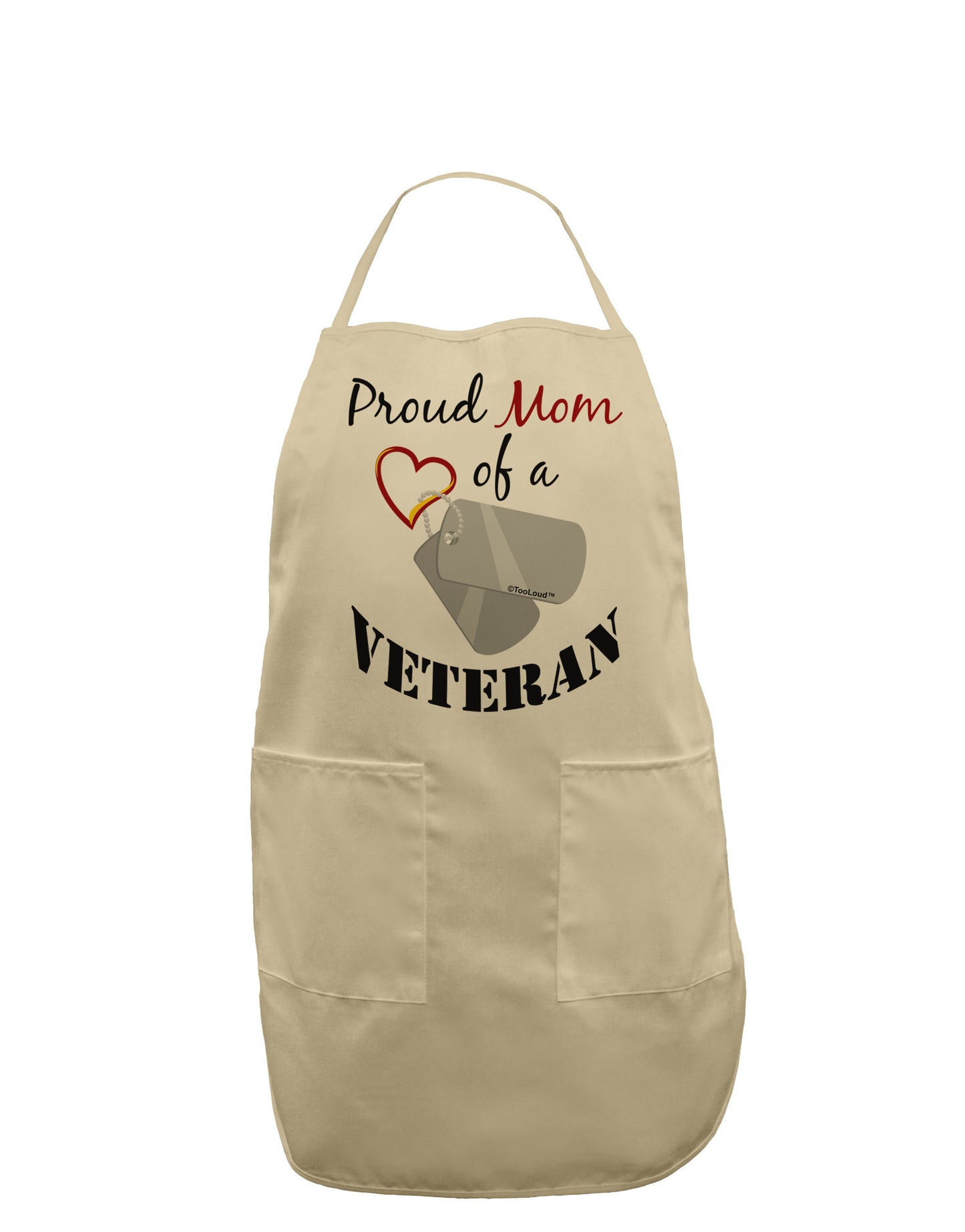 Mom of Veteran Adult Apron-Bib Apron-TooLoud-Stone-One-Size-Davson Sales