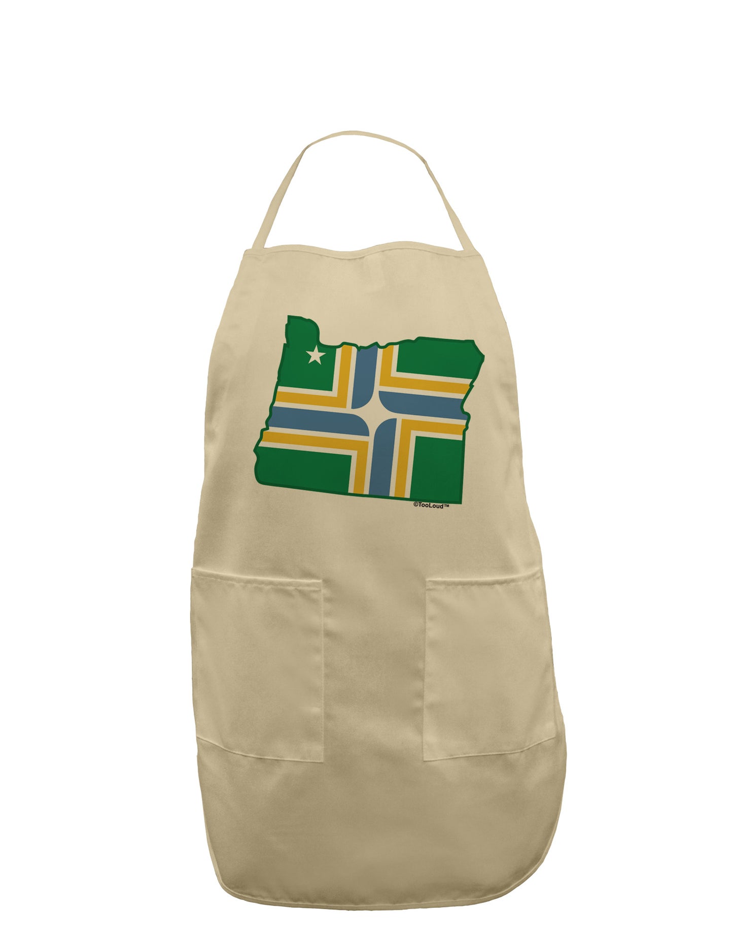Portland Oregon Flag Adult Apron-Bib Apron-TooLoud-Stone-One-Size-Davson Sales