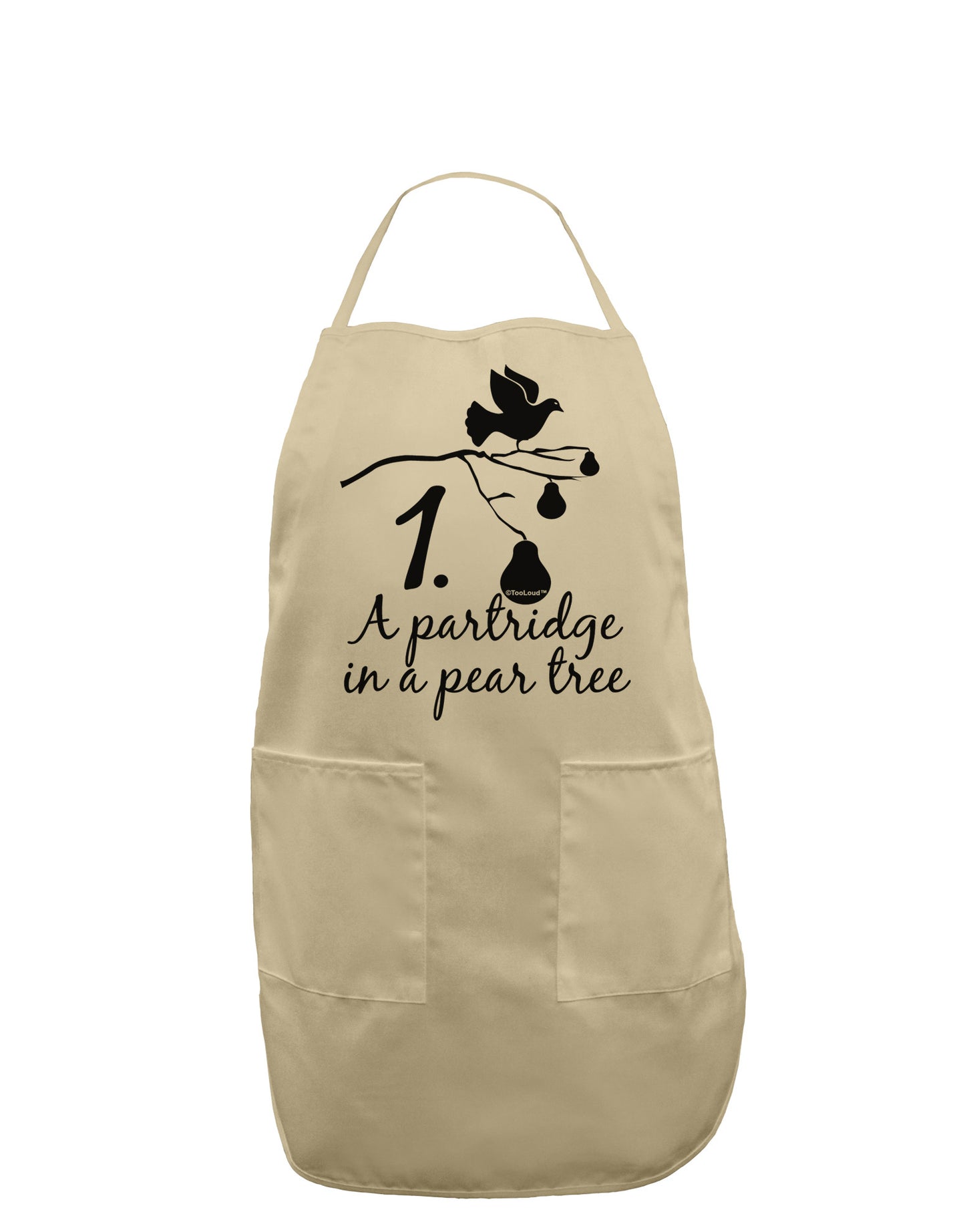 Partridge In A Pear Tree Text Adult Apron-Bib Apron-TooLoud-Stone-One-Size-Davson Sales