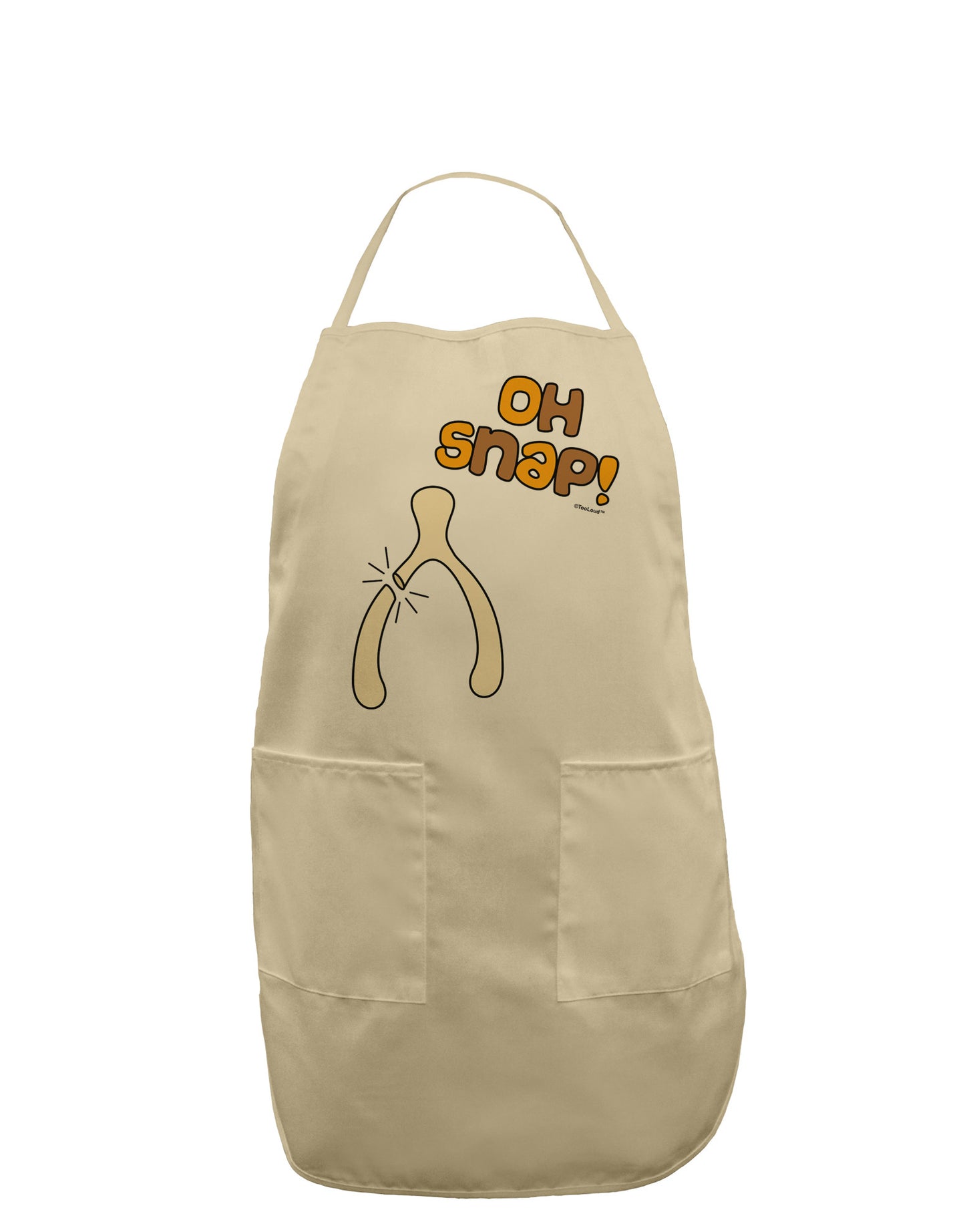 Oh Snap Wishbone - Thanksgiving Adult Apron-Bib Apron-TooLoud-Stone-One-Size-Davson Sales