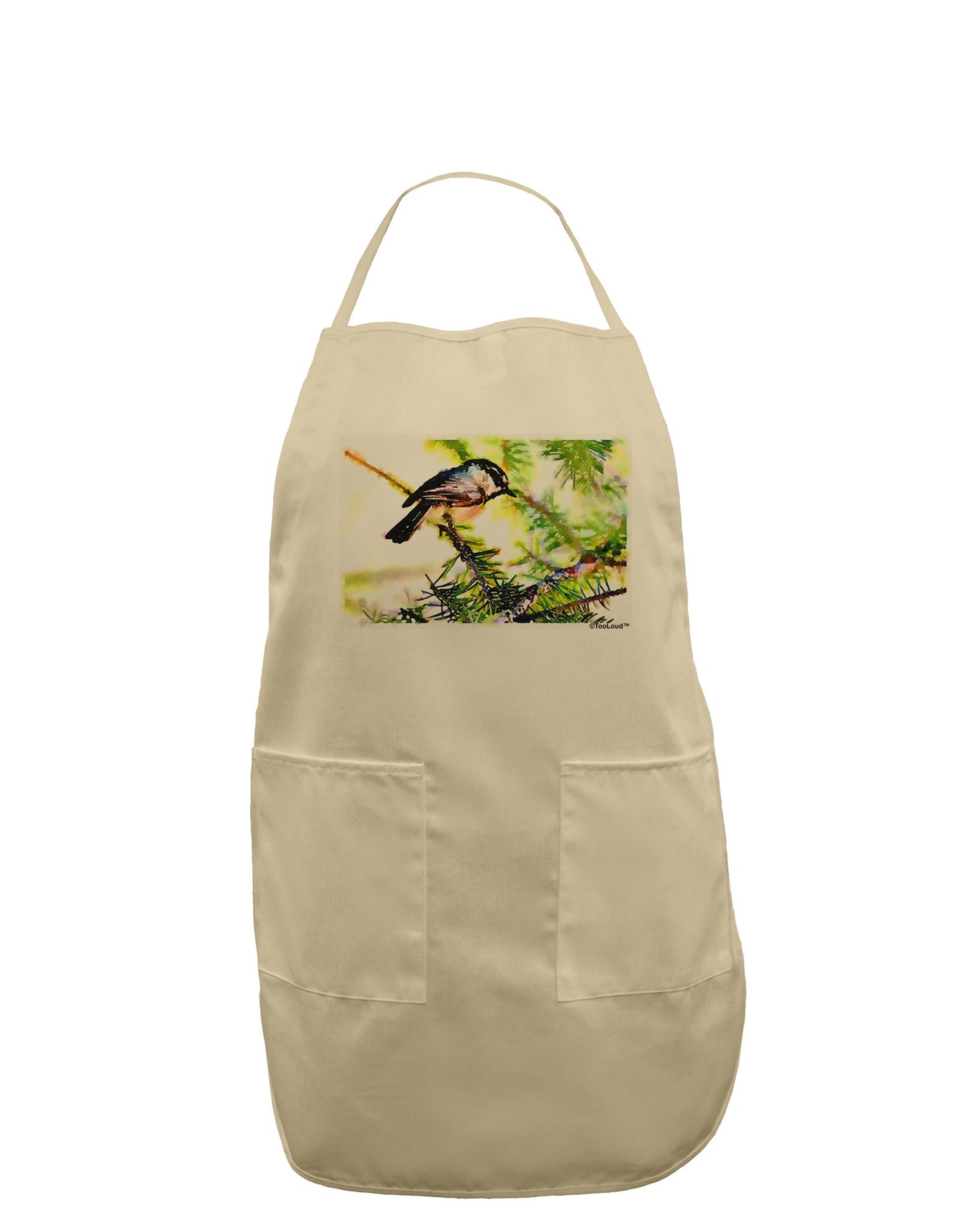 CO Chickadee Watercolor Adult Apron-Bib Apron-TooLoud-Stone-One-Size-Davson Sales