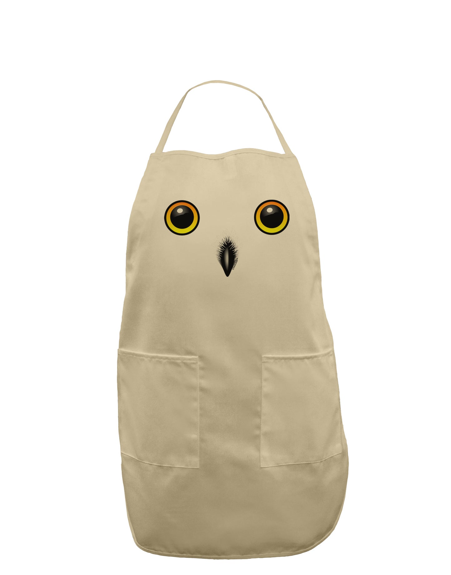 Cute Snowy Owl Face Adult Apron-Bib Apron-TooLoud-Stone-One-Size-Davson Sales