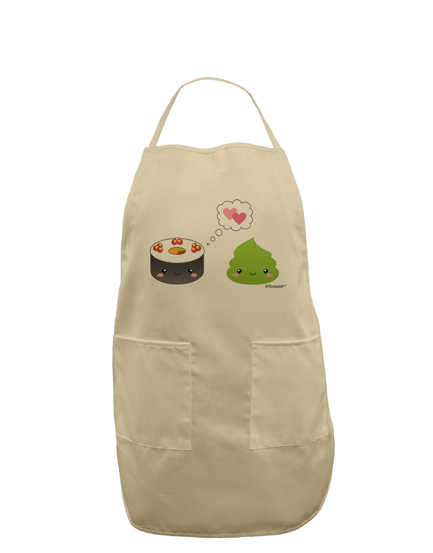 Cute Sushi and Wasabi Love Adult Apron by TooLoud-Bib Apron-TooLoud-Stone-One-Size-Davson Sales