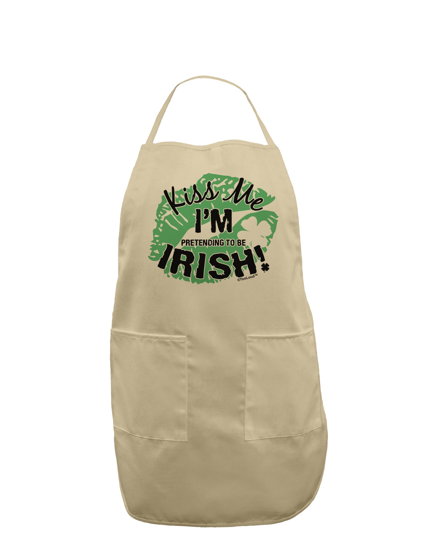 I'm Pretending To Be Irish Adult Apron-Bib Apron-TooLoud-Stone-One-Size-Davson Sales