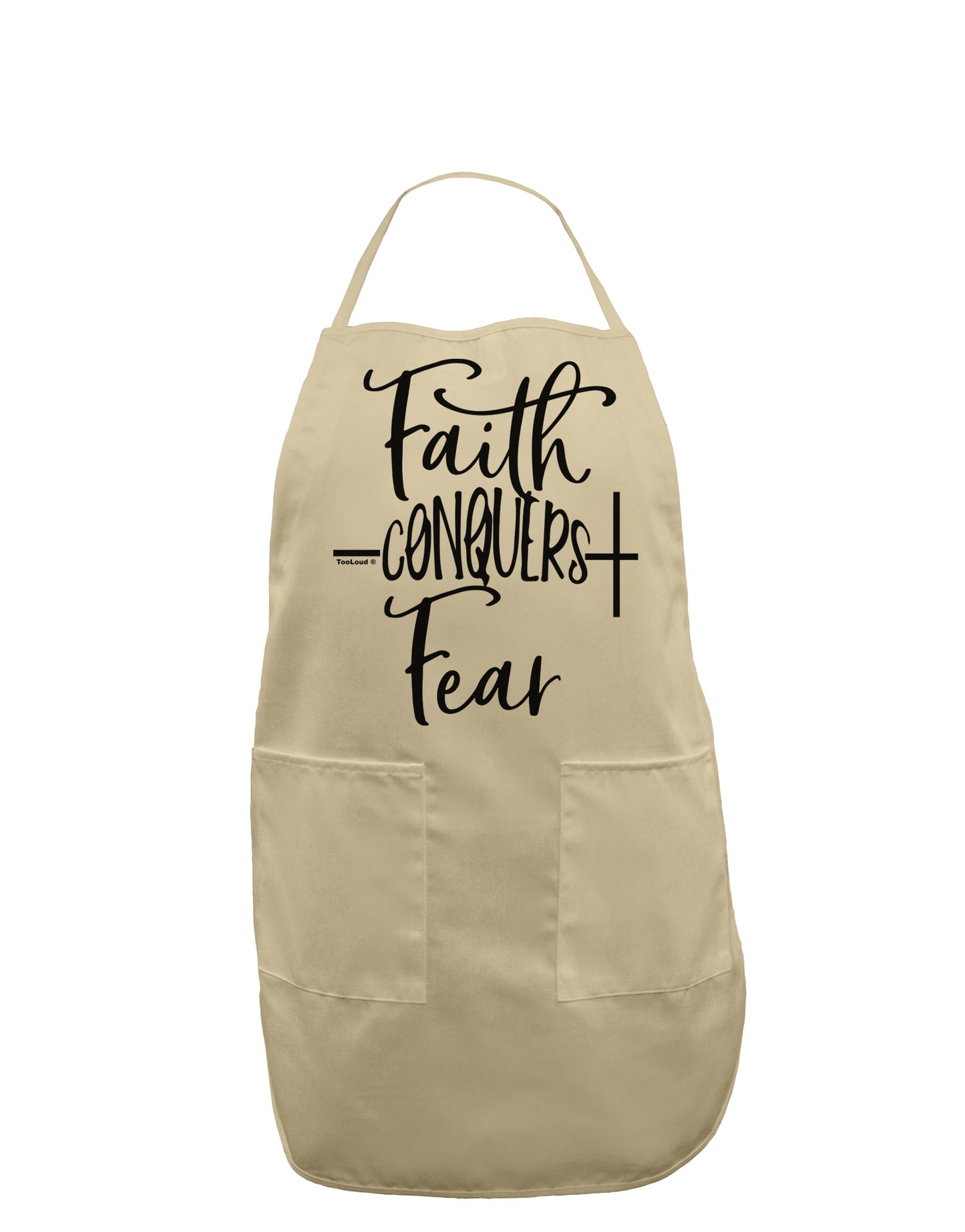 Faith Conquers Fear Adult Apron-Bib Apron-TooLoud-Stone-One-Size-Davson Sales