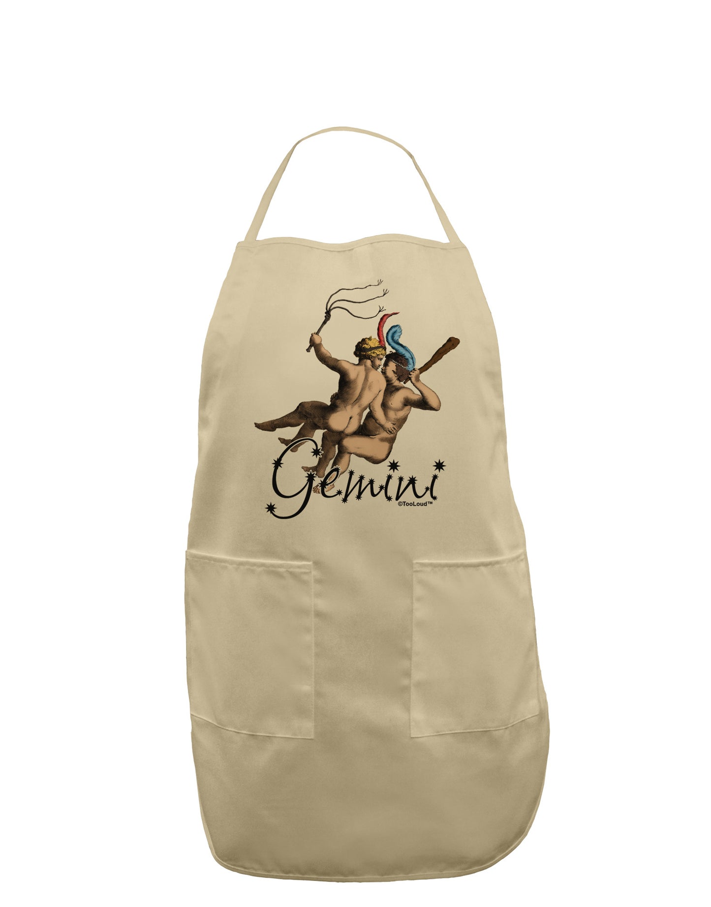 Gemini Illustration Color Adult Apron-Bib Apron-TooLoud-Stone-One-Size-Davson Sales