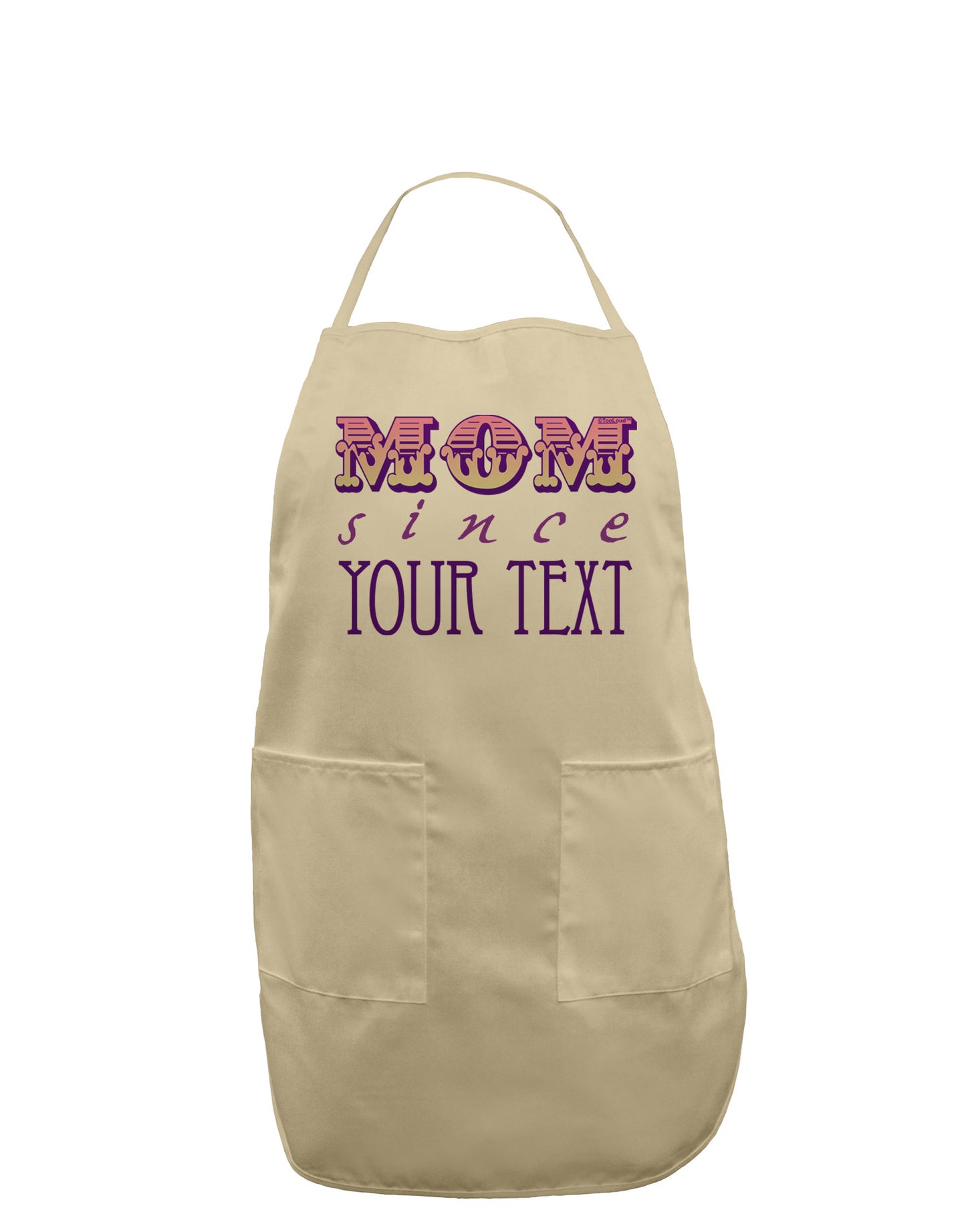Personalized Mom Since ___ Adult Apron-Bib Apron-TooLoud-Stone-One-Size-Davson Sales