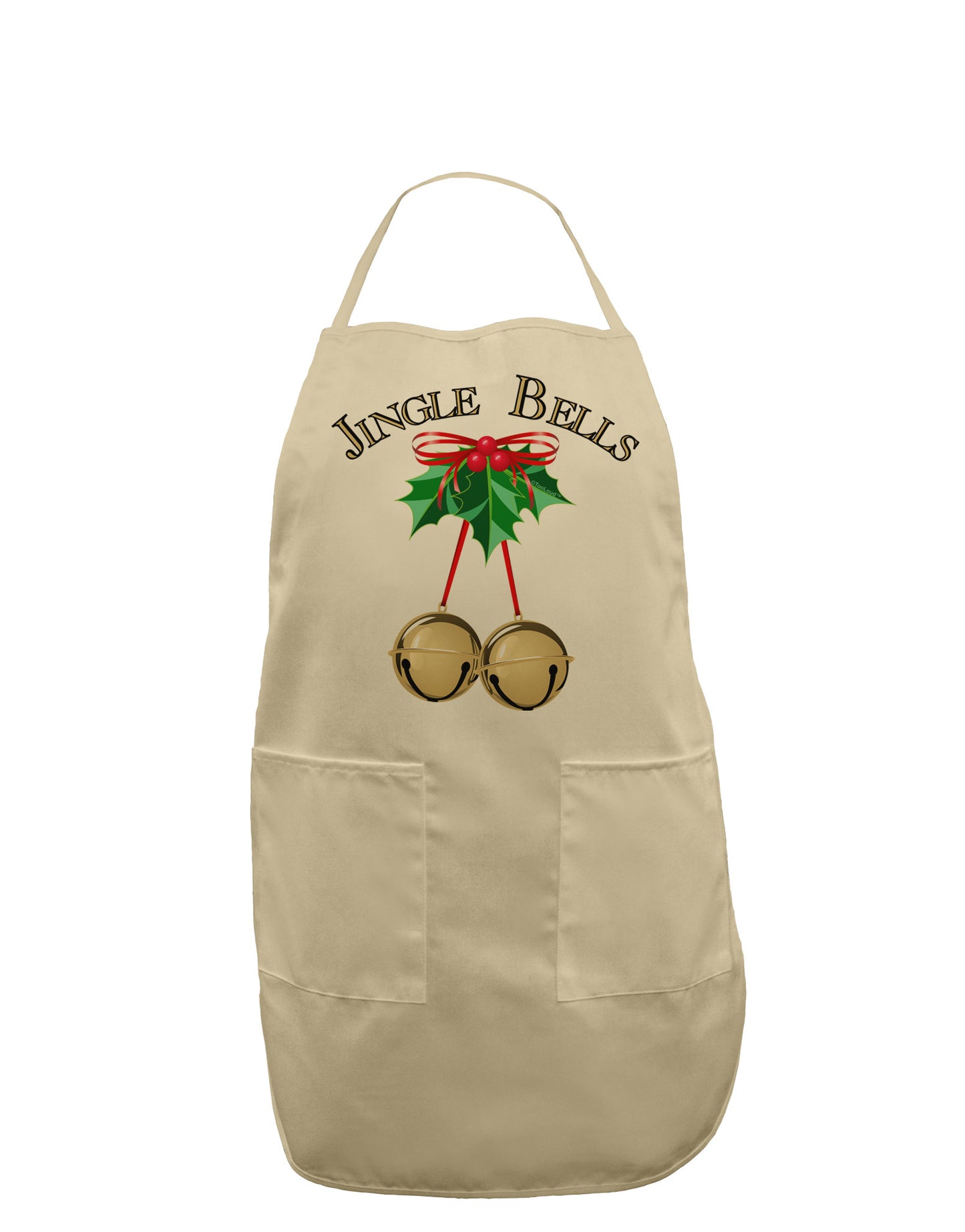 Jingle Bells Adult Apron by-Bib Apron-TooLoud-Stone-One-Size-Davson Sales