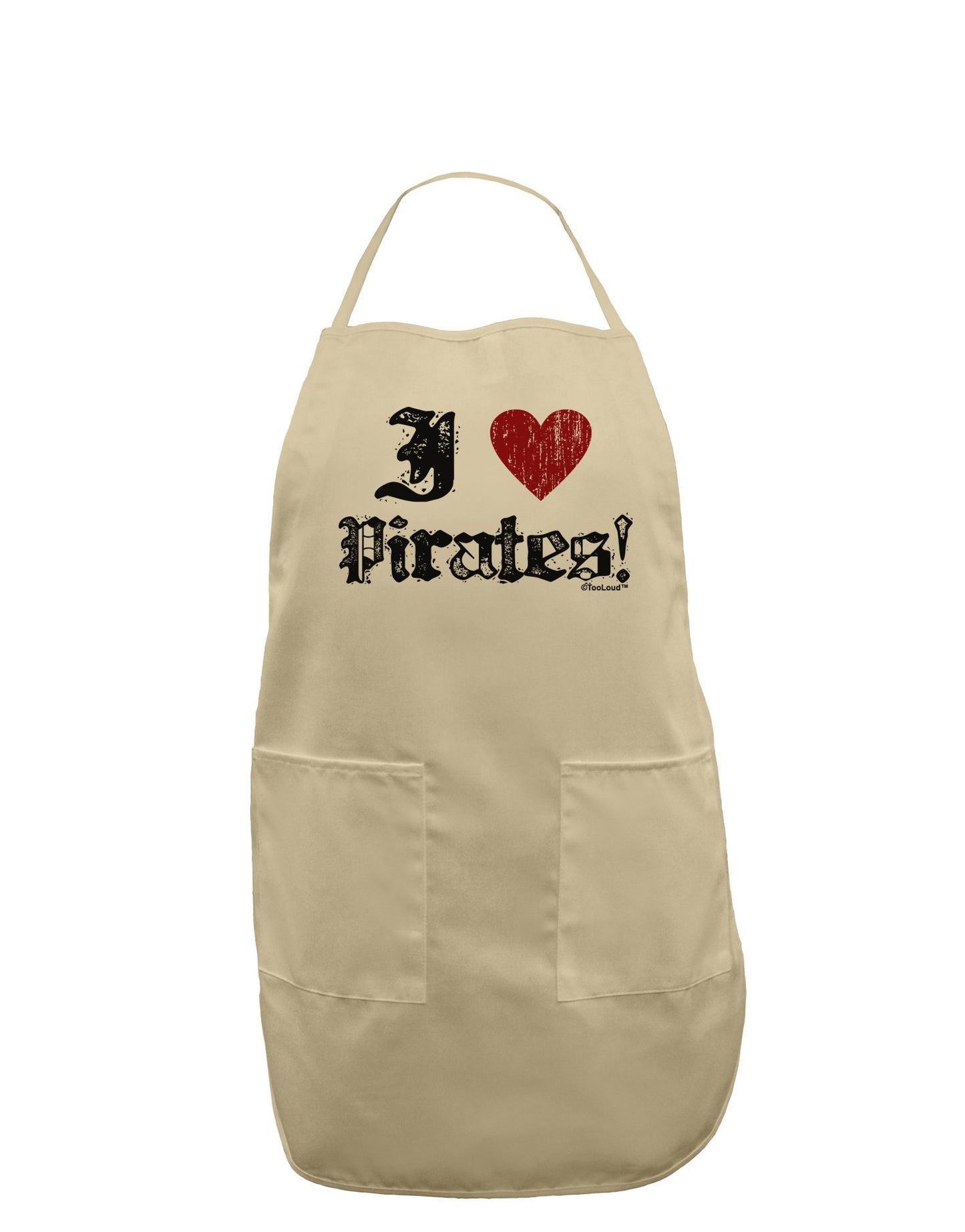 I Heart Pirates Adult Apron-Bib Apron-TooLoud-Stone-One-Size-Davson Sales