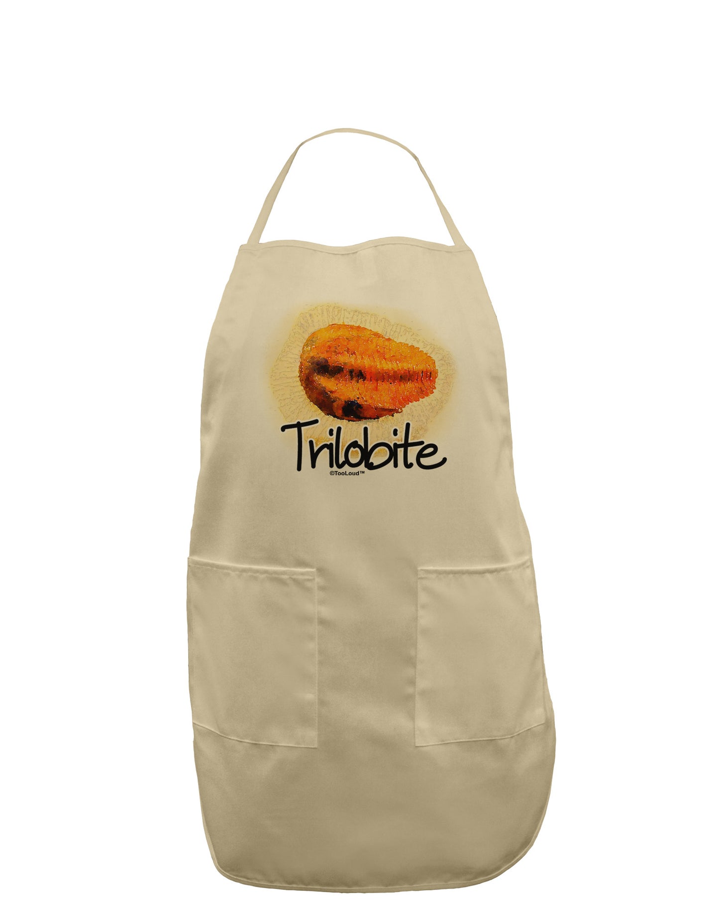 Trilobite Fossil Watercolor Text Adult Apron-Bib Apron-TooLoud-Stone-One-Size-Davson Sales