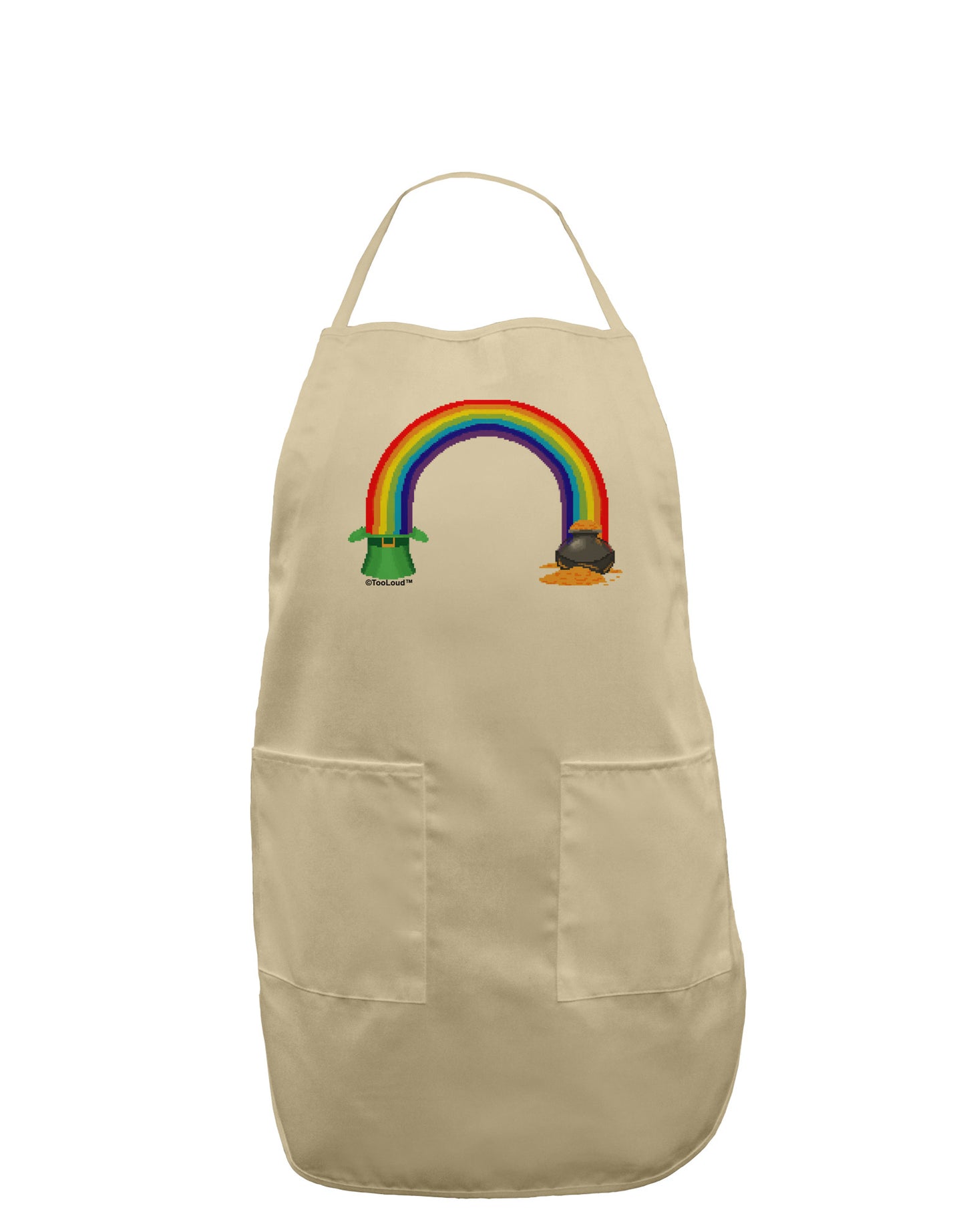 Pixel Pot of Gold Adult Apron-Bib Apron-TooLoud-Stone-One-Size-Davson Sales