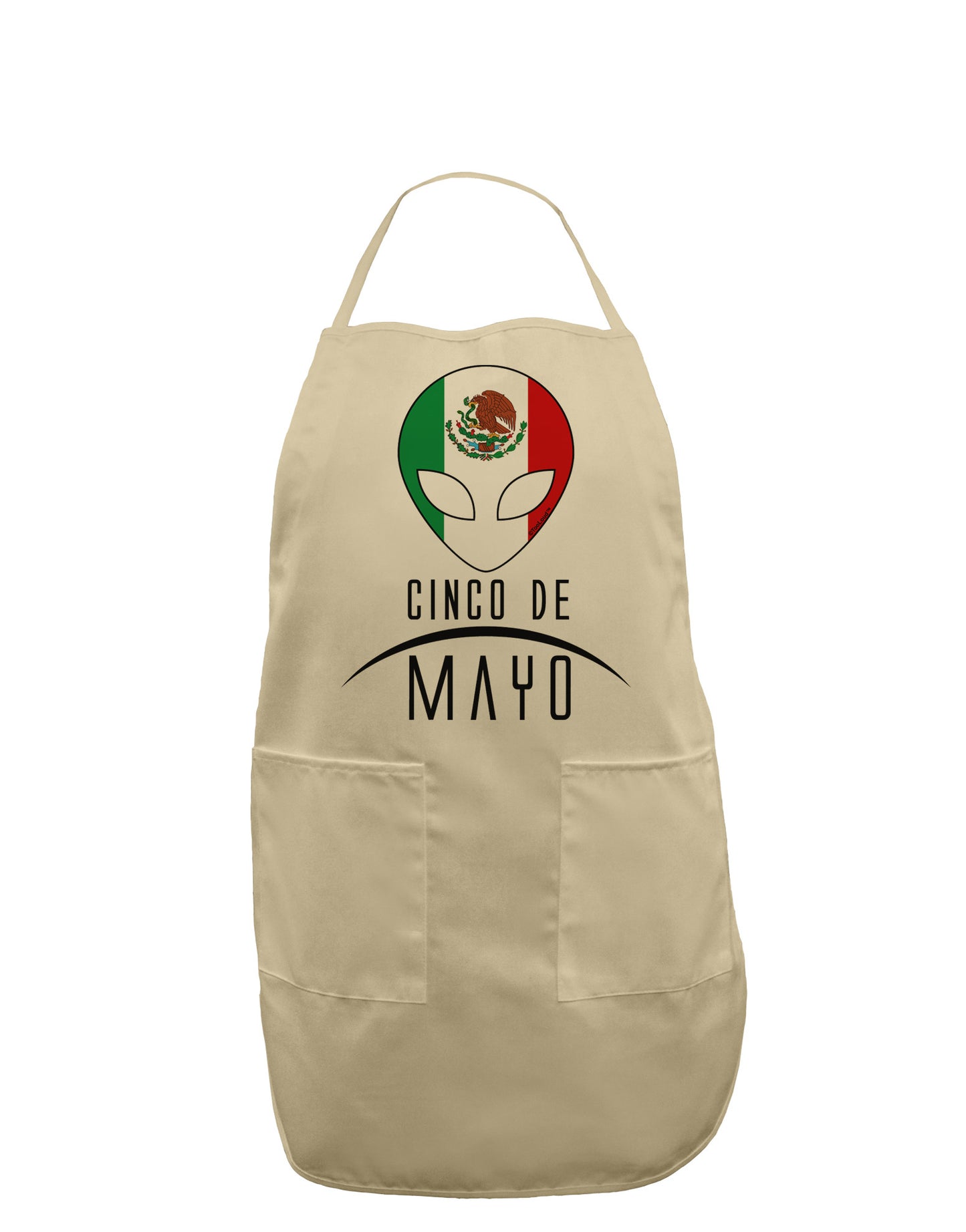 Mexican Extraterrestrial Text Adult Apron-Bib Apron-TooLoud-Stone-One-Size-Davson Sales