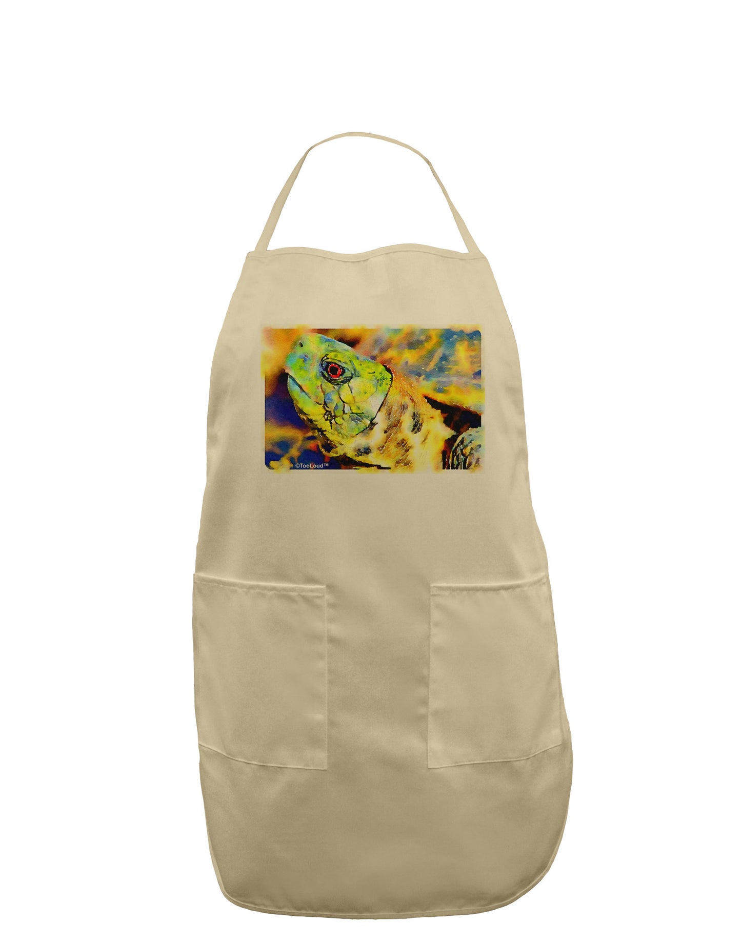 Menacing Turtle Watercolor Adult Apron-Bib Apron-TooLoud-Stone-One-Size-Davson Sales