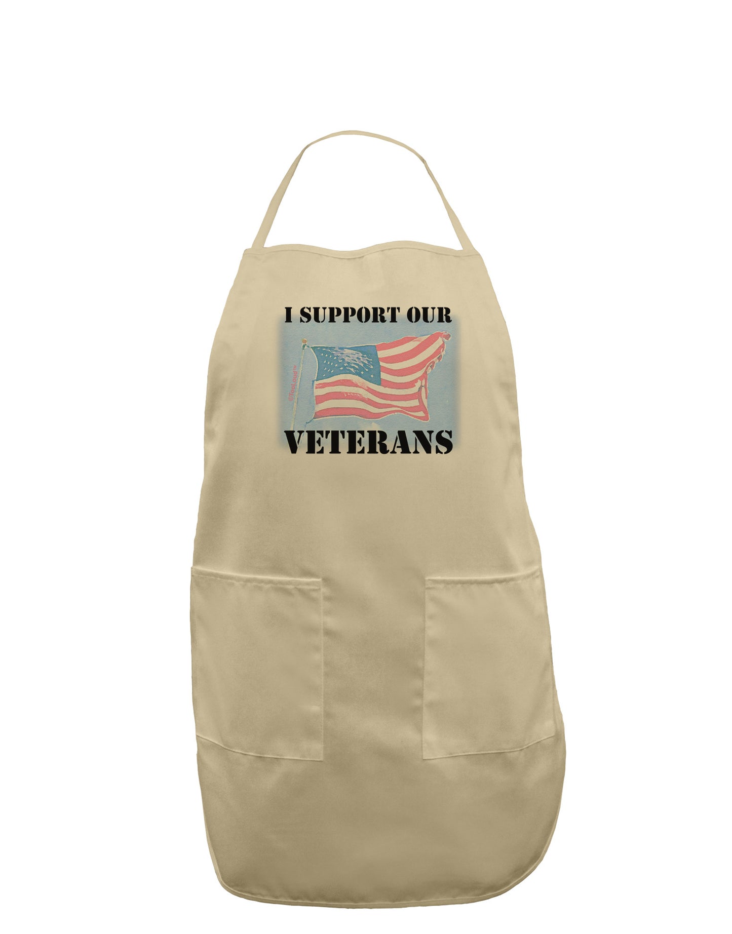 Support Our Veterans Adult Apron-Bib Apron-TooLoud-Stone-One-Size-Davson Sales